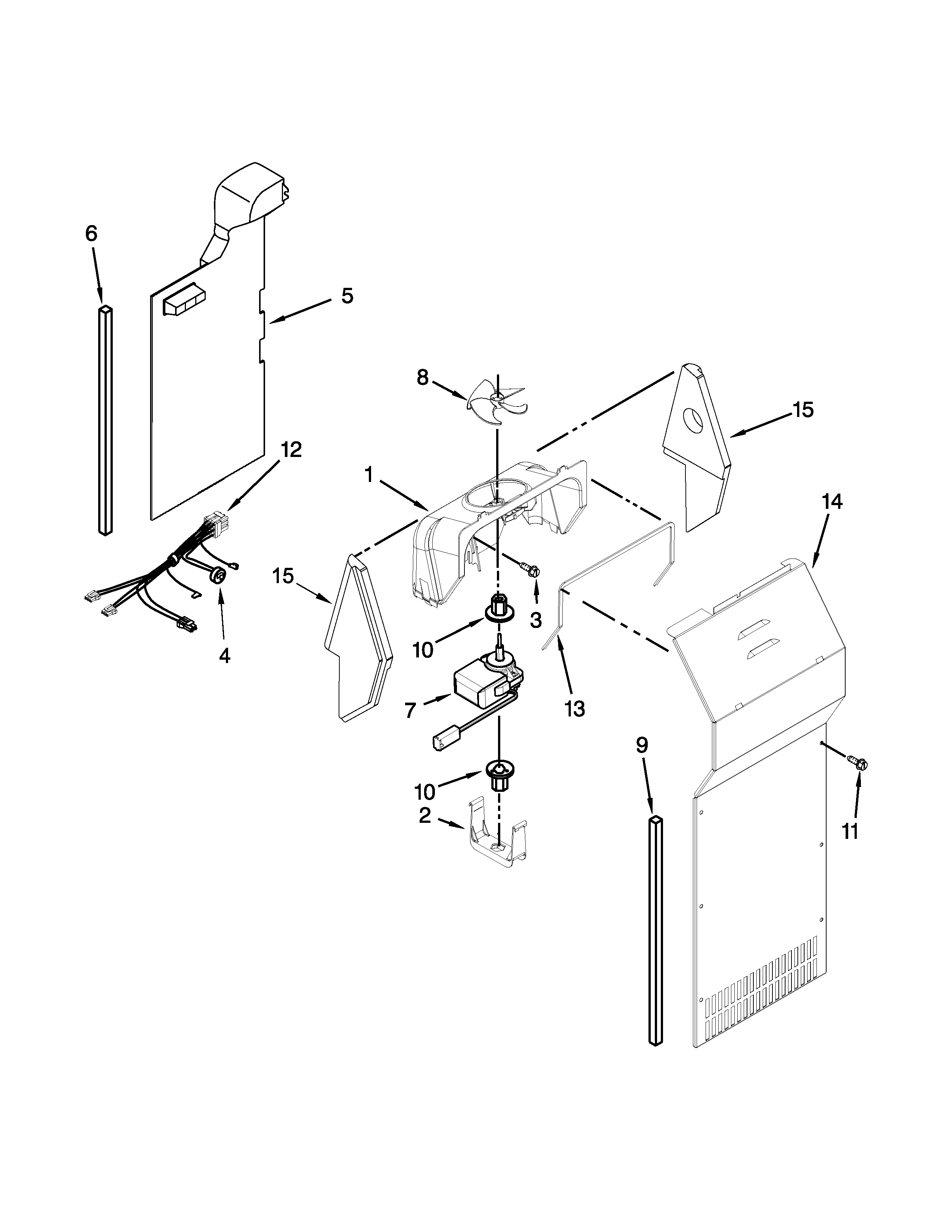 Kenmore 10651129212 air flow parts diagram