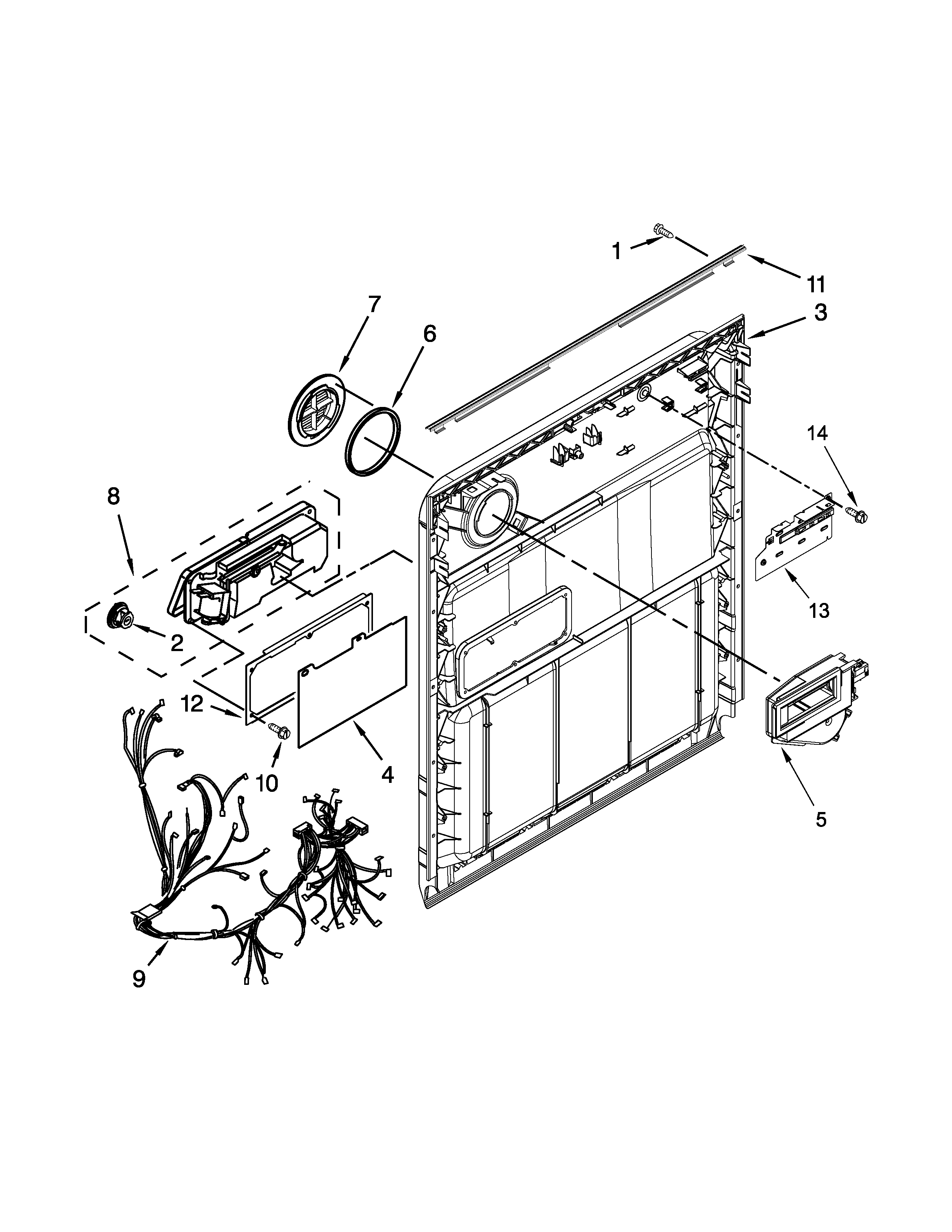 Kenmore 66513473N412 inner door parts diagram