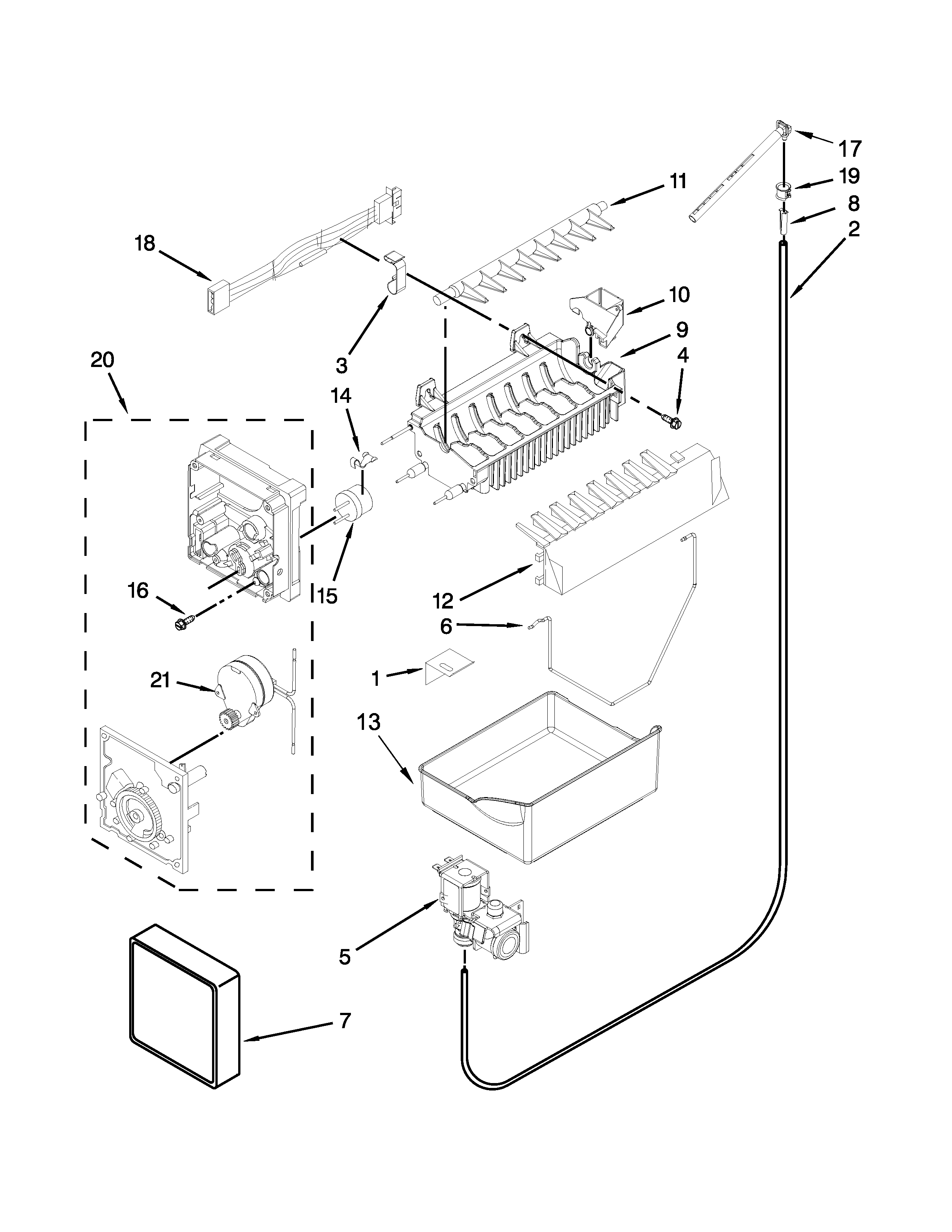 Kenmore 59679343510 icemaker parts diagram