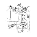 Kenmore Elite 66513979K017 pump, washarm and motor parts diagram