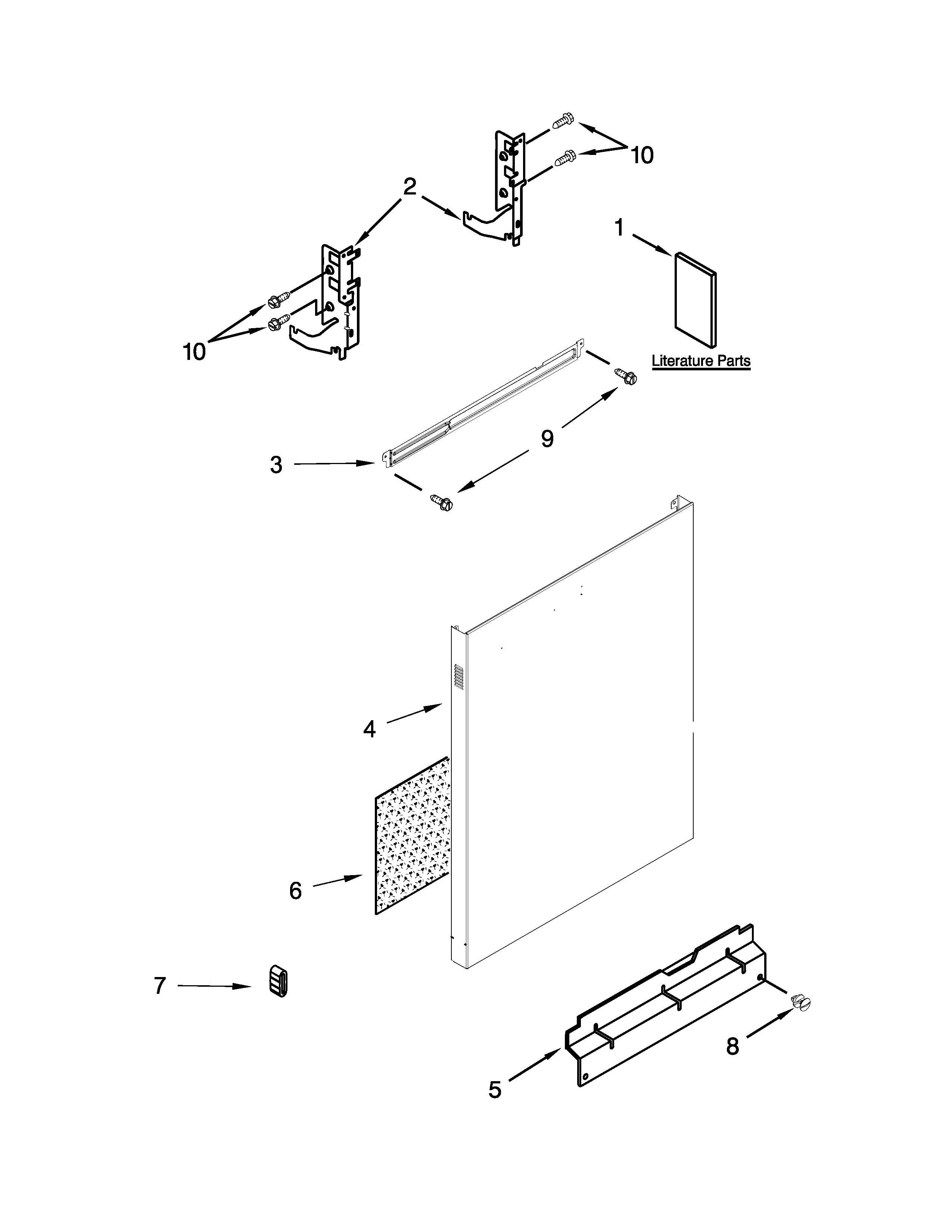 Kenmore 66514423N510 door panel parts diagram