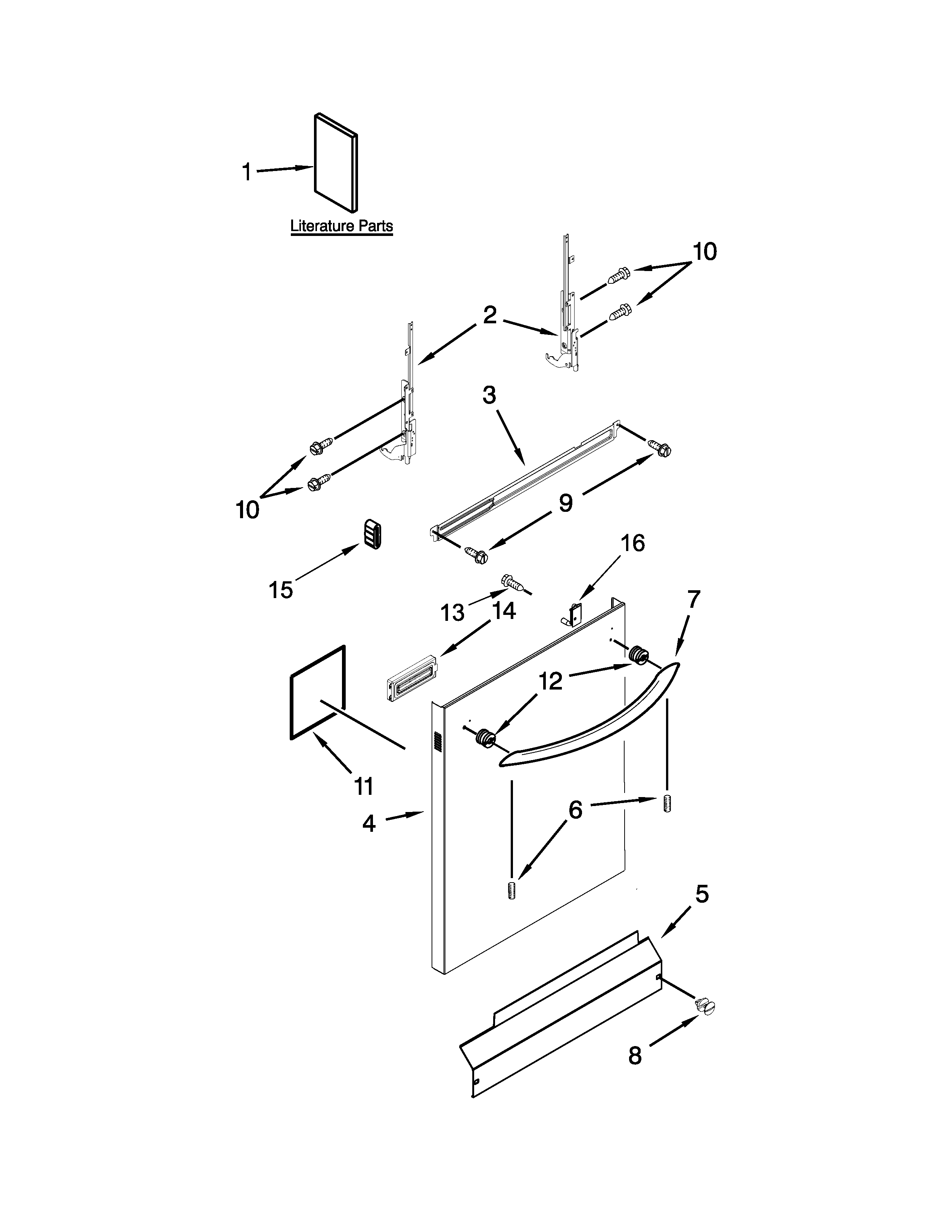 Kenmore 66513479N411 door and panel parts diagram
