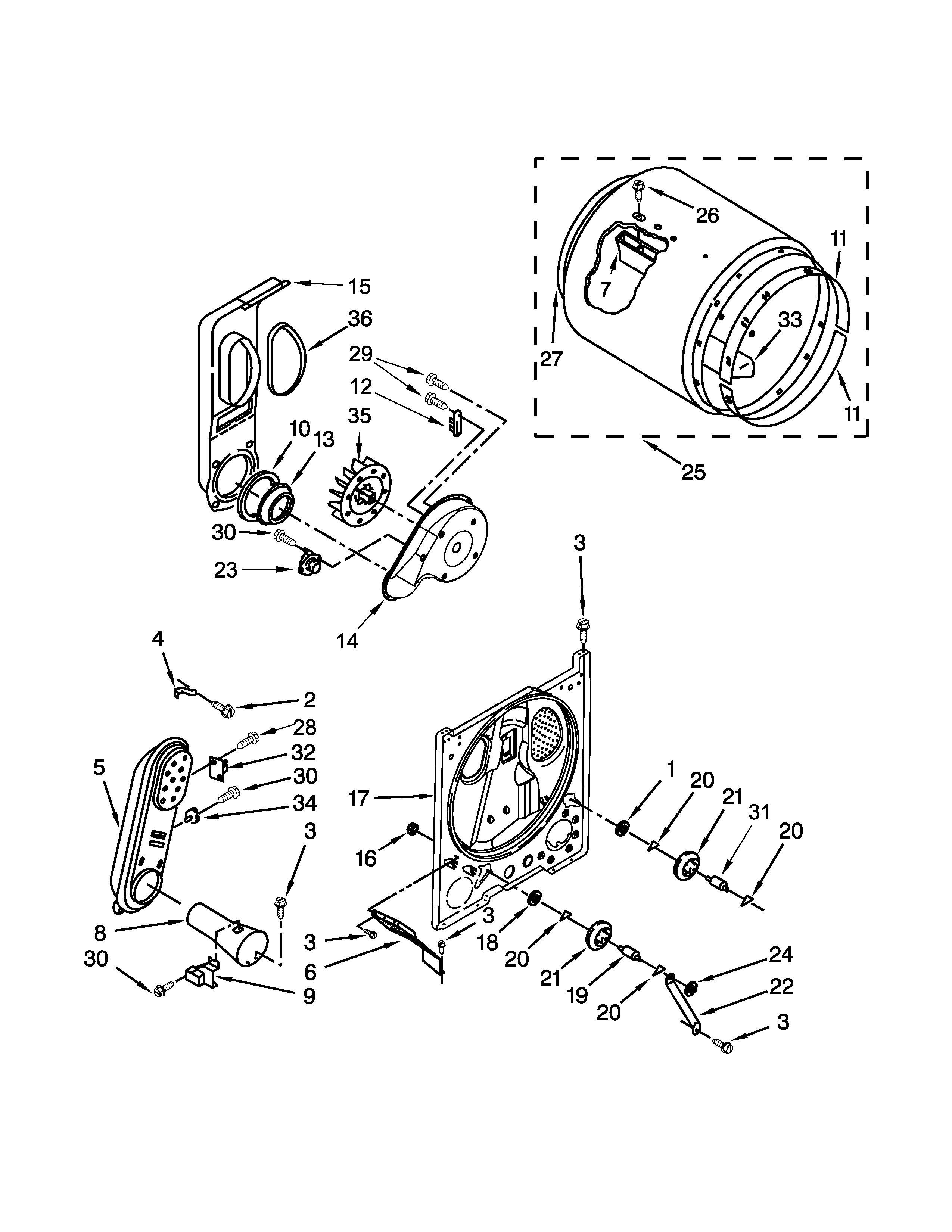 Kenmore 1107012512 bulkhead parts diagram