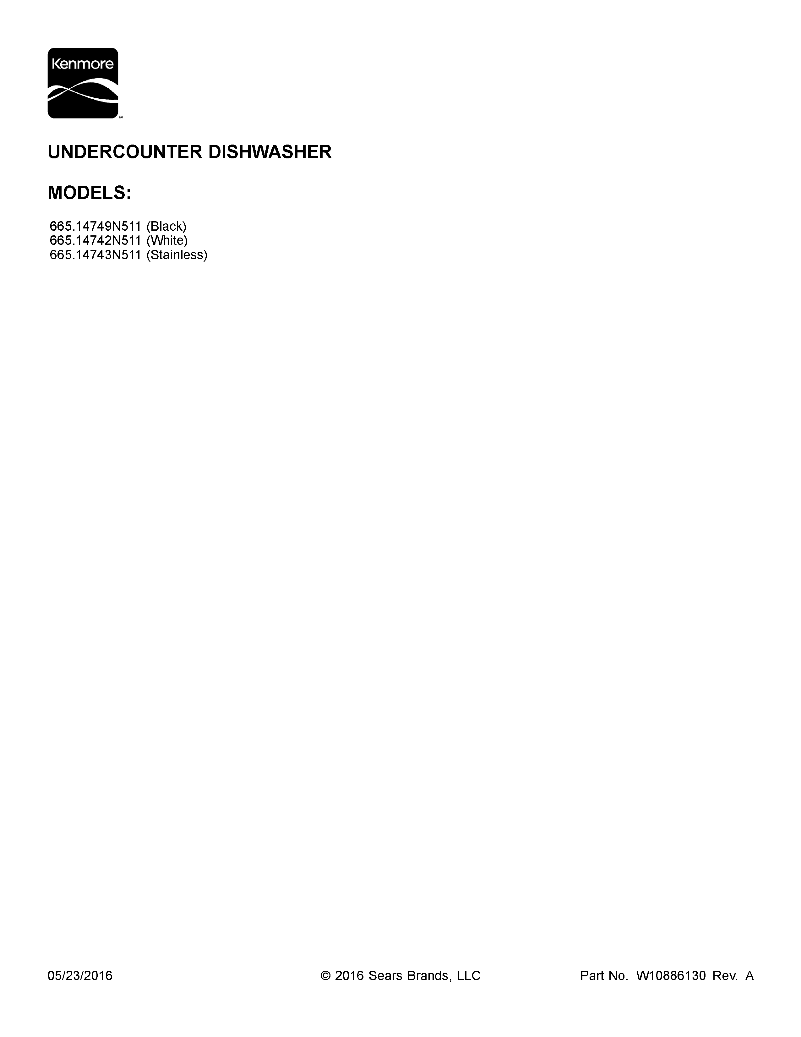 Kenmore Elite 66514742N511 cover sheet diagram