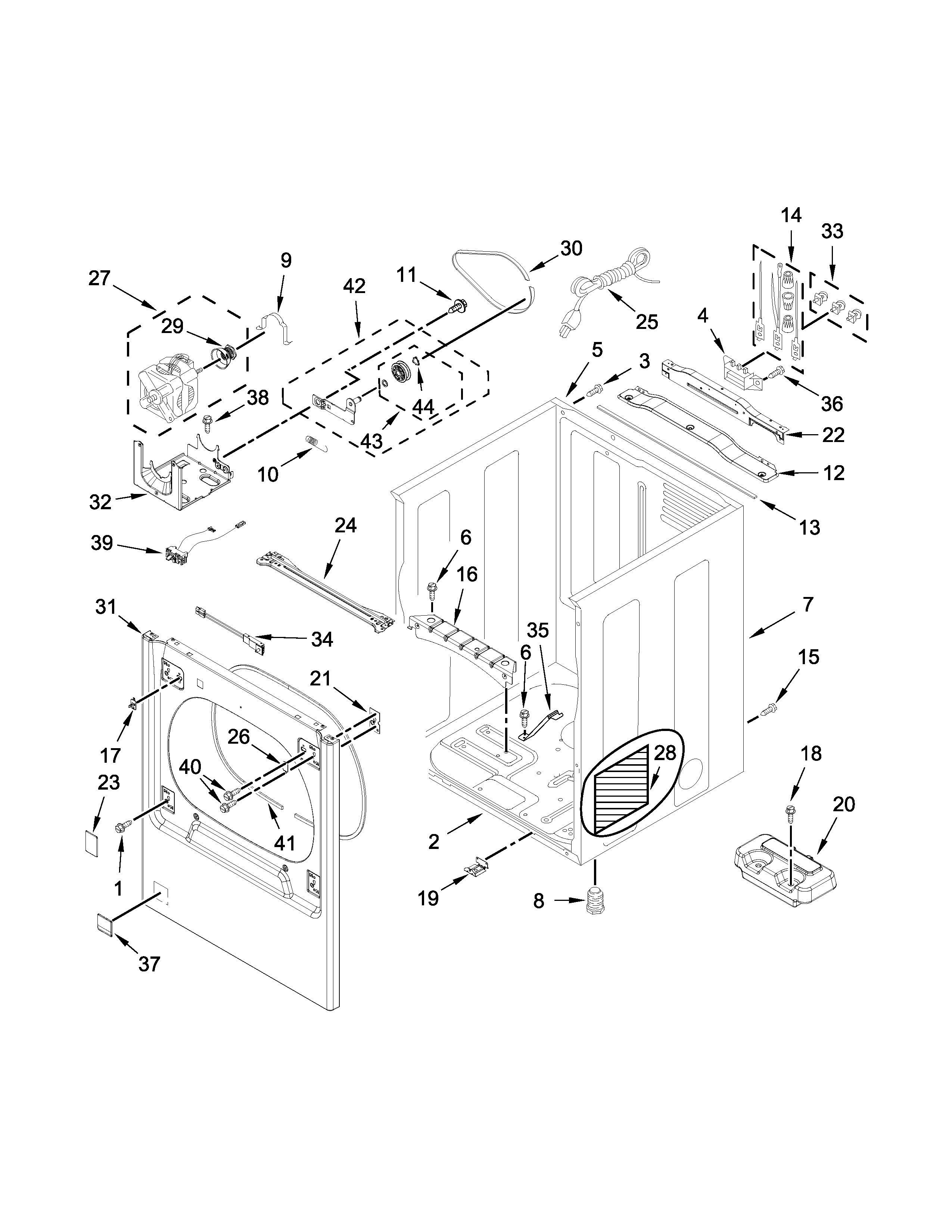Kenmore 11079132413 cabinet parts diagram