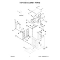 Kenmore 11028133411 top and cabinet parts diagram