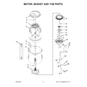 Kenmore 11028133411 motor, basket and tub parts diagram