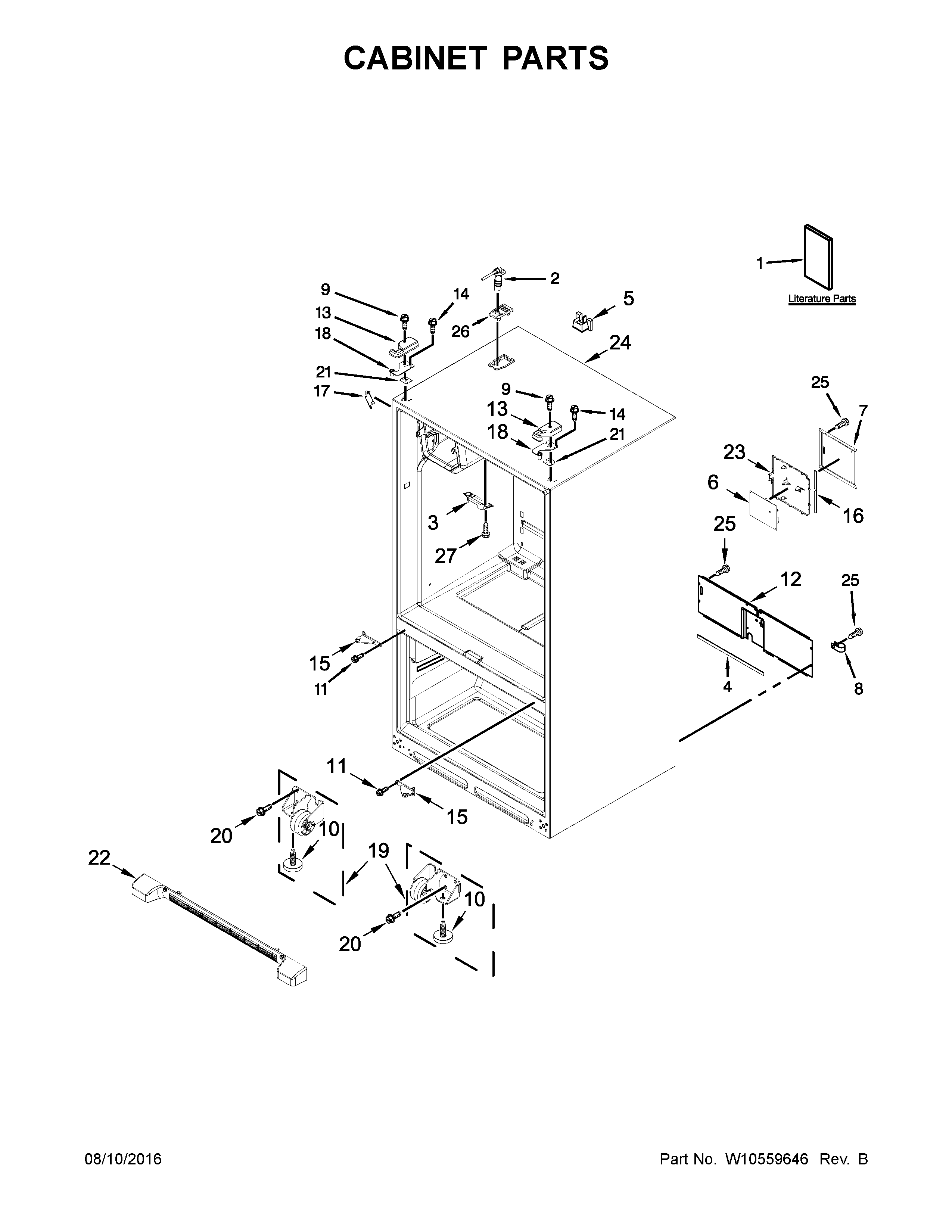 Kenmore 59679243017 cabinet parts diagram