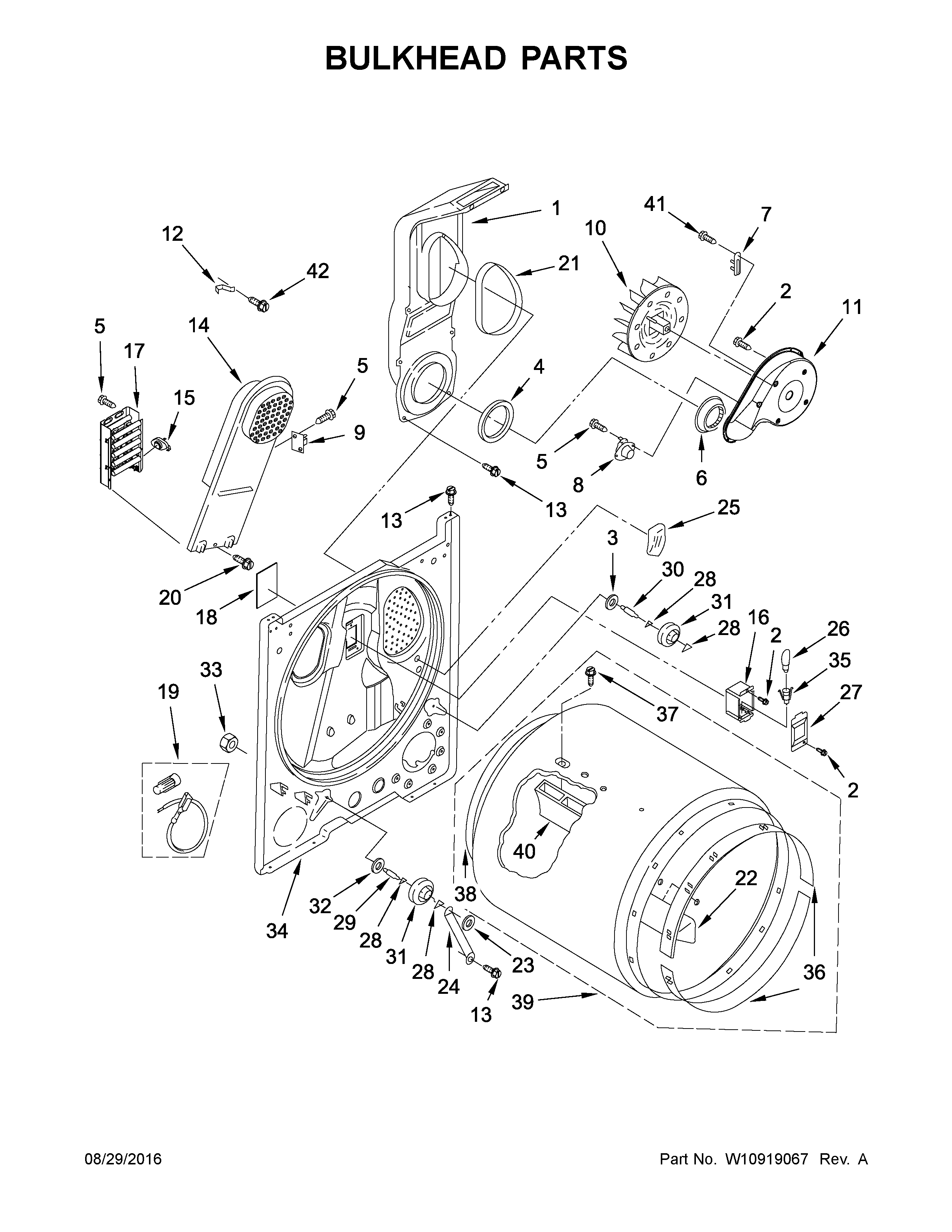 Kenmore 11066134610 bulkhead parts diagram