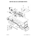 Kenmore 10650029213 motor and ice container parts diagram
