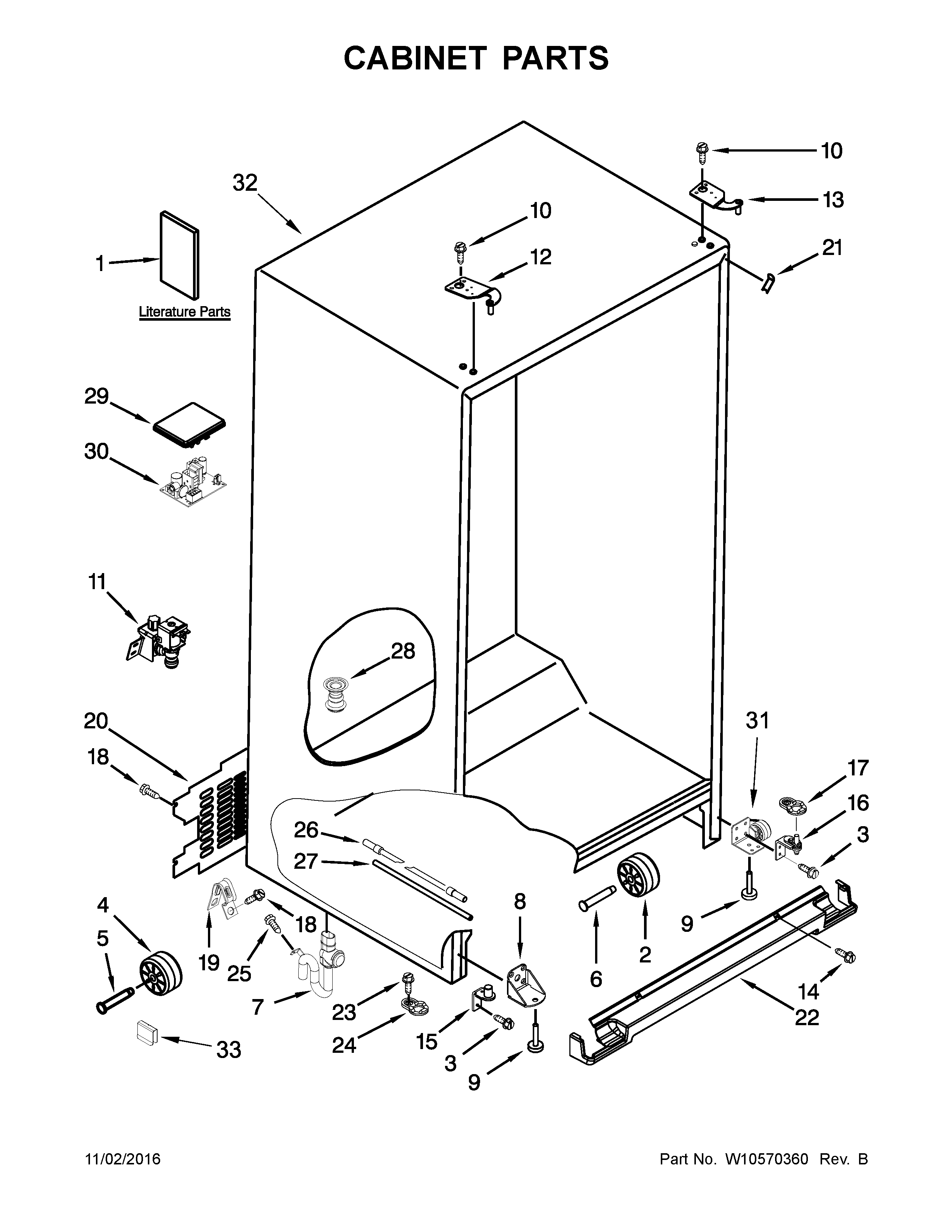 Kenmore Elite 10641169310 cabinet parts diagram