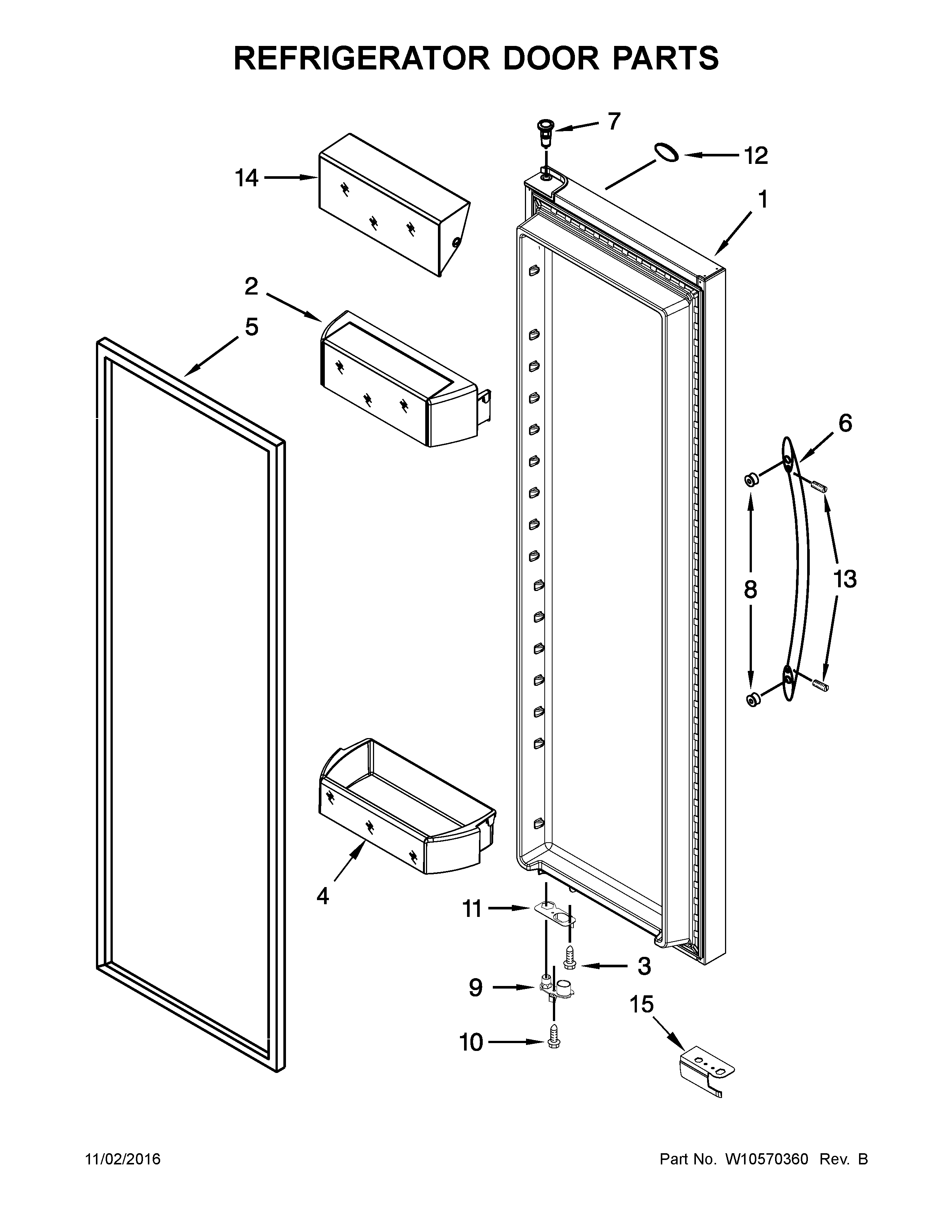 Kenmore Elite 10641169310 refrigerator door parts diagram