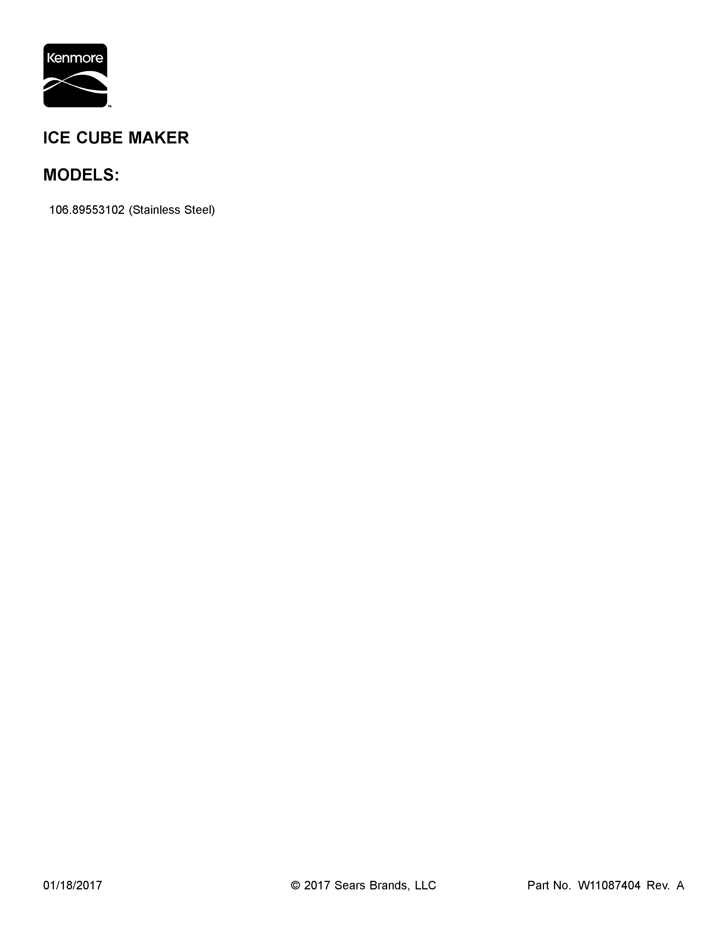 Kenmore 10689553102 cover sheet diagram