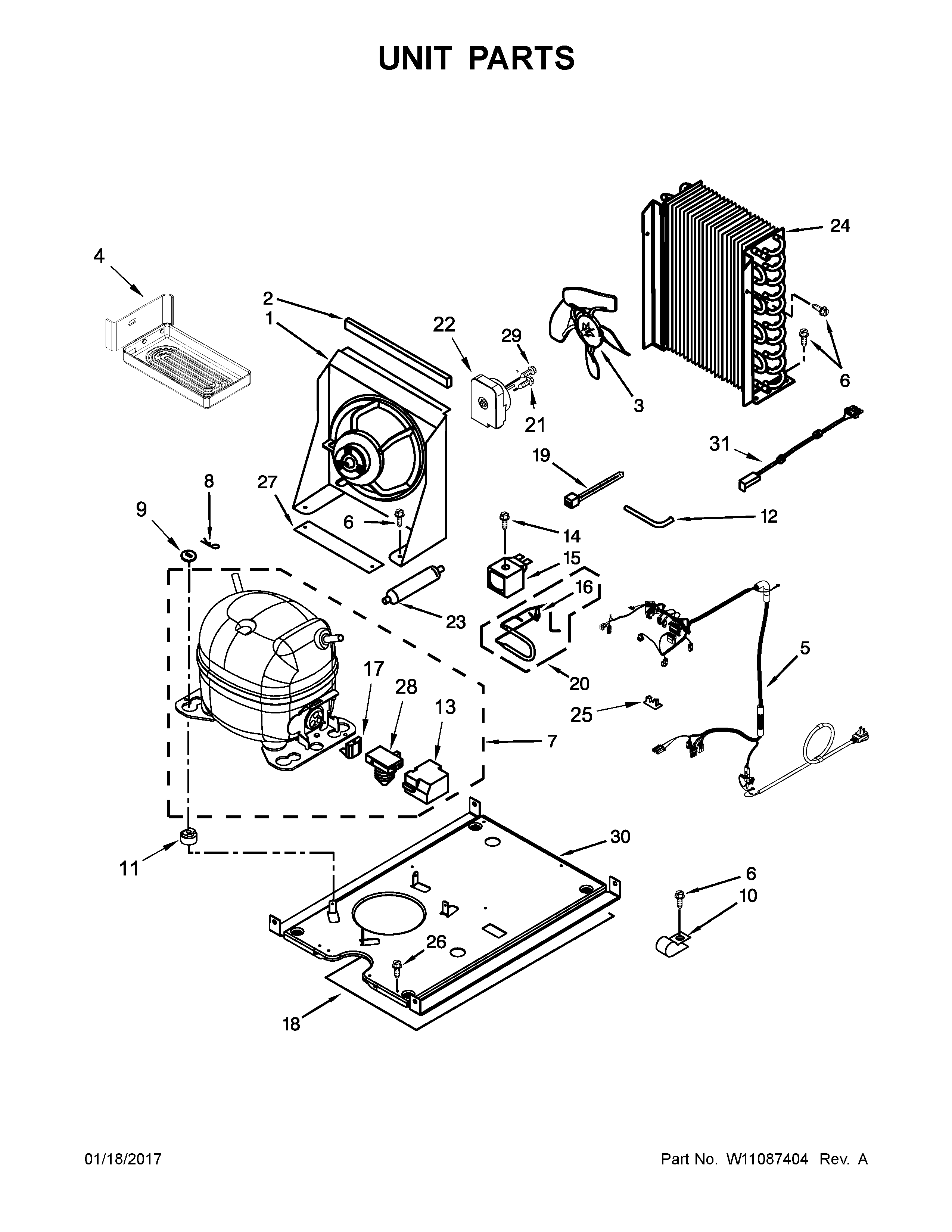 Kenmore 10689553102 unit parts diagram