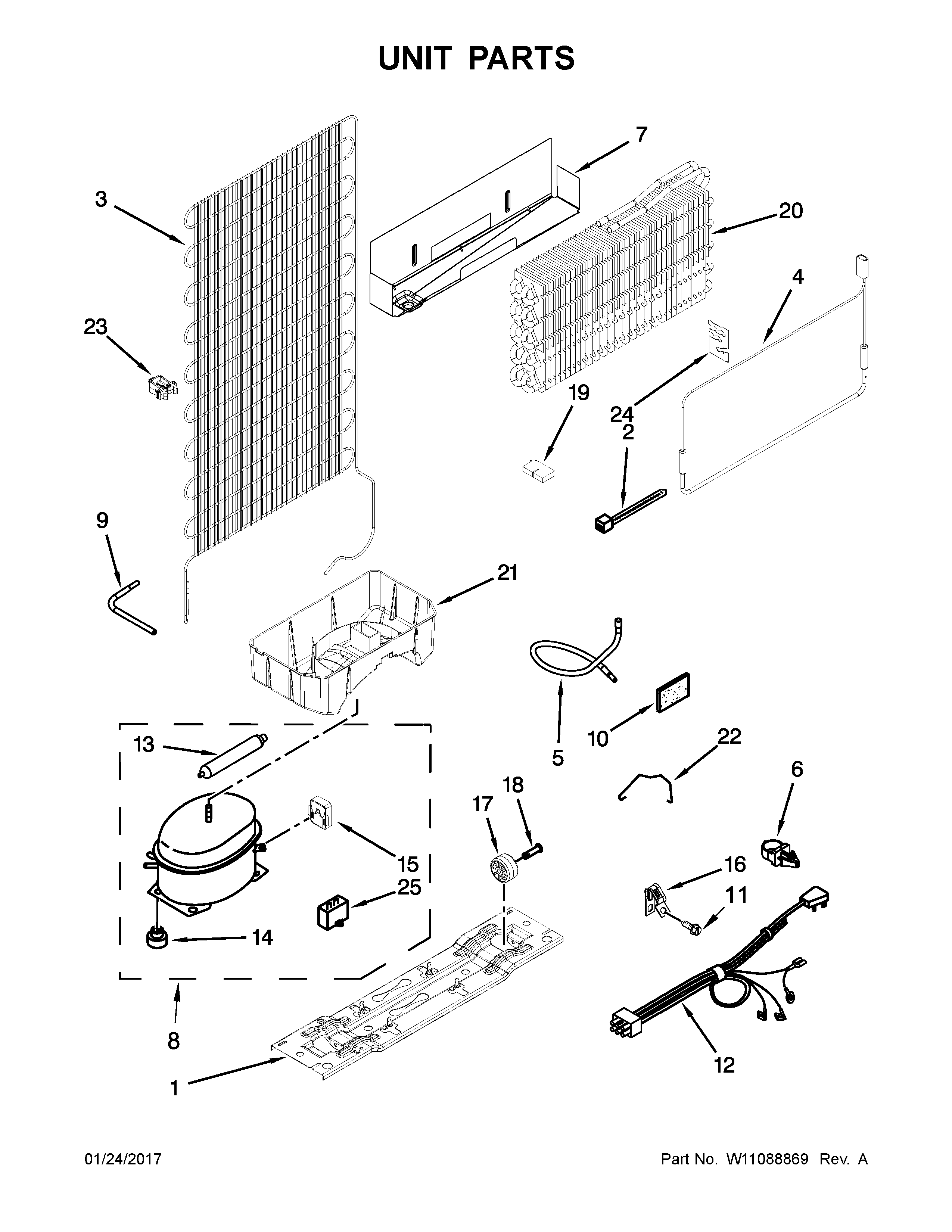 Kenmore 10676393413 unit parts diagram