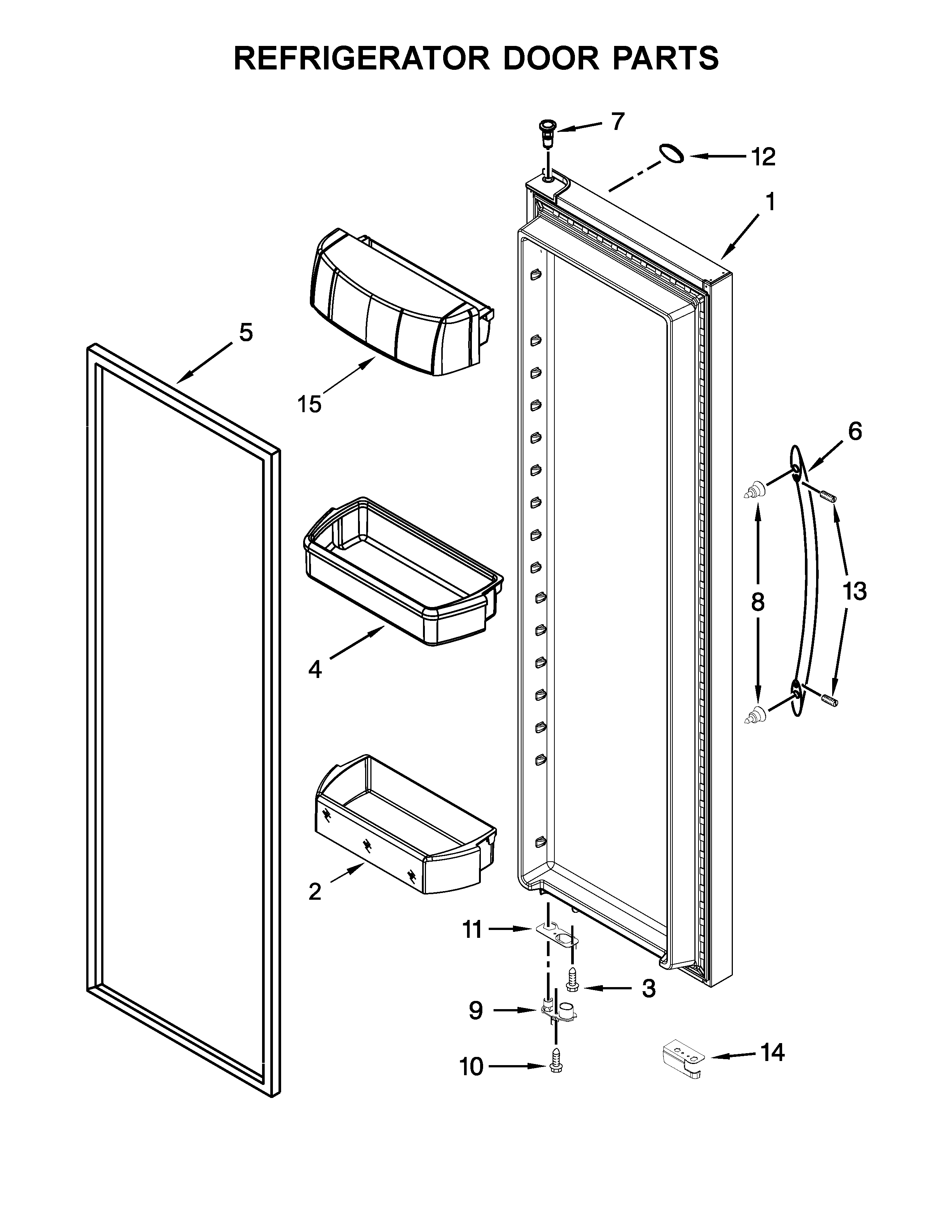 Kenmore 10651782410 refrigerator door parts diagram