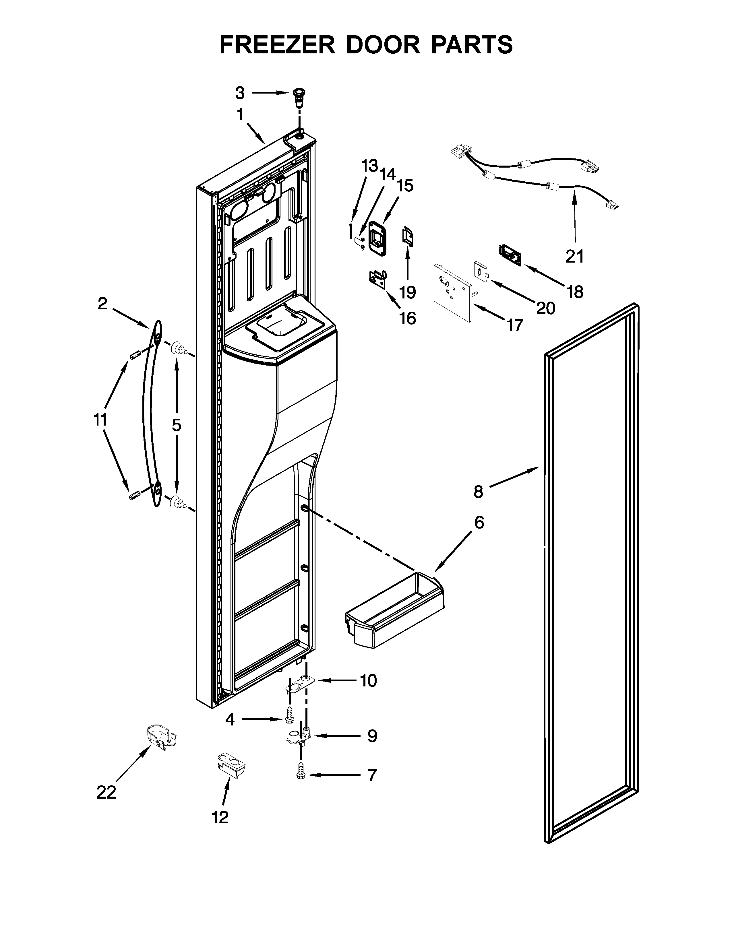 Kenmore 10651782410 freezer door parts diagram