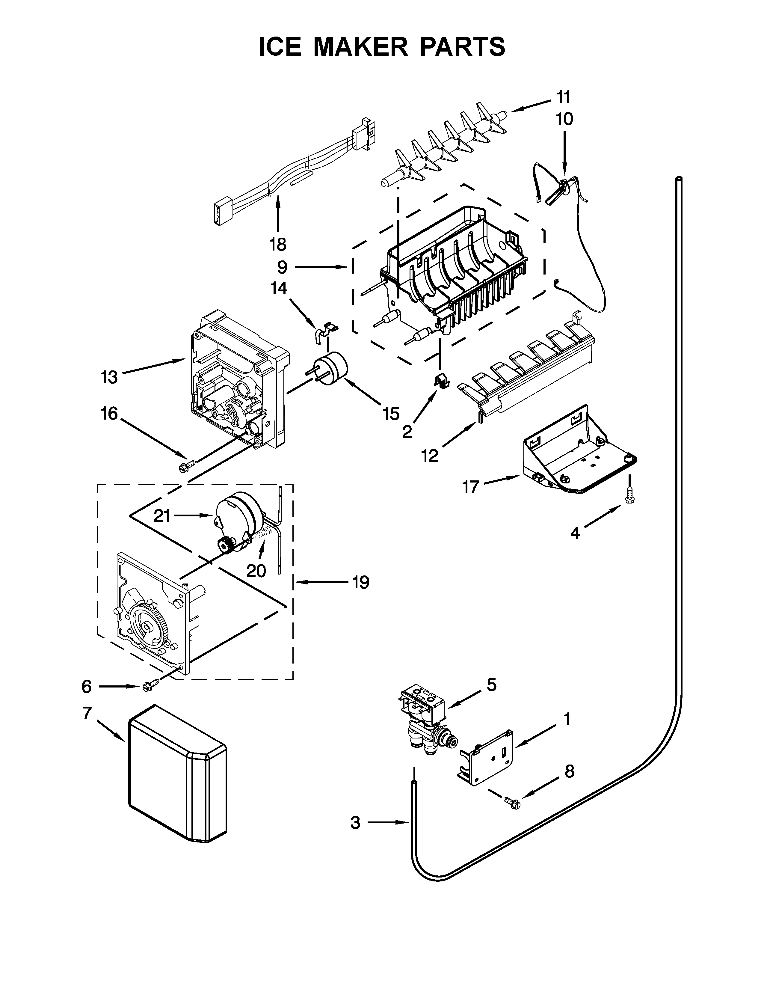 Kenmore 10651782410 ice maker parts diagram