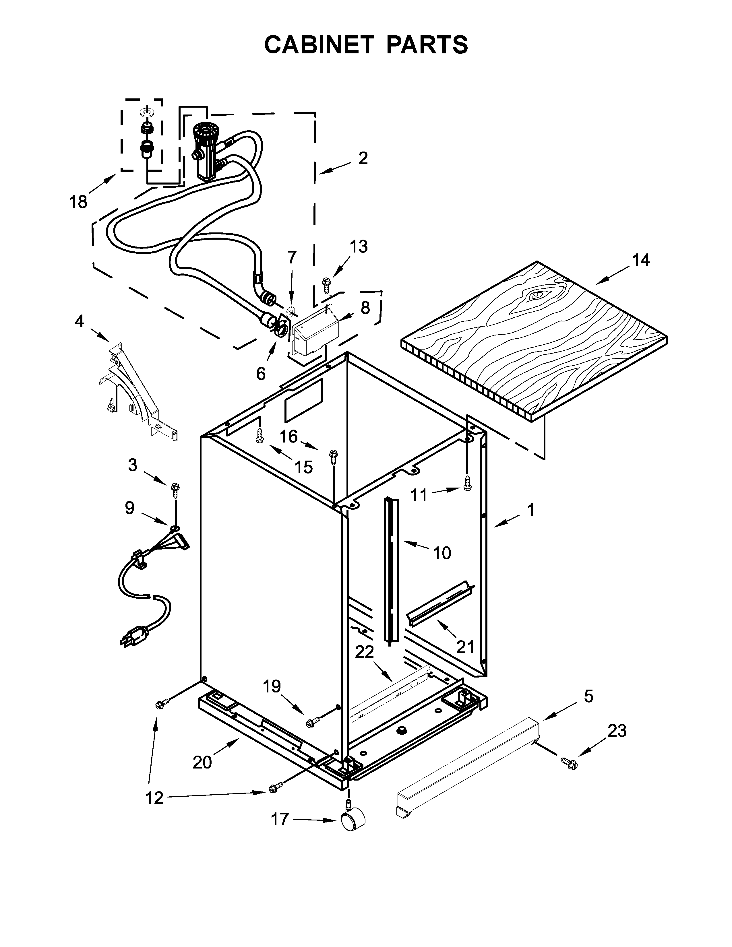 Kenmore 66517489N710 cabinet parts diagram