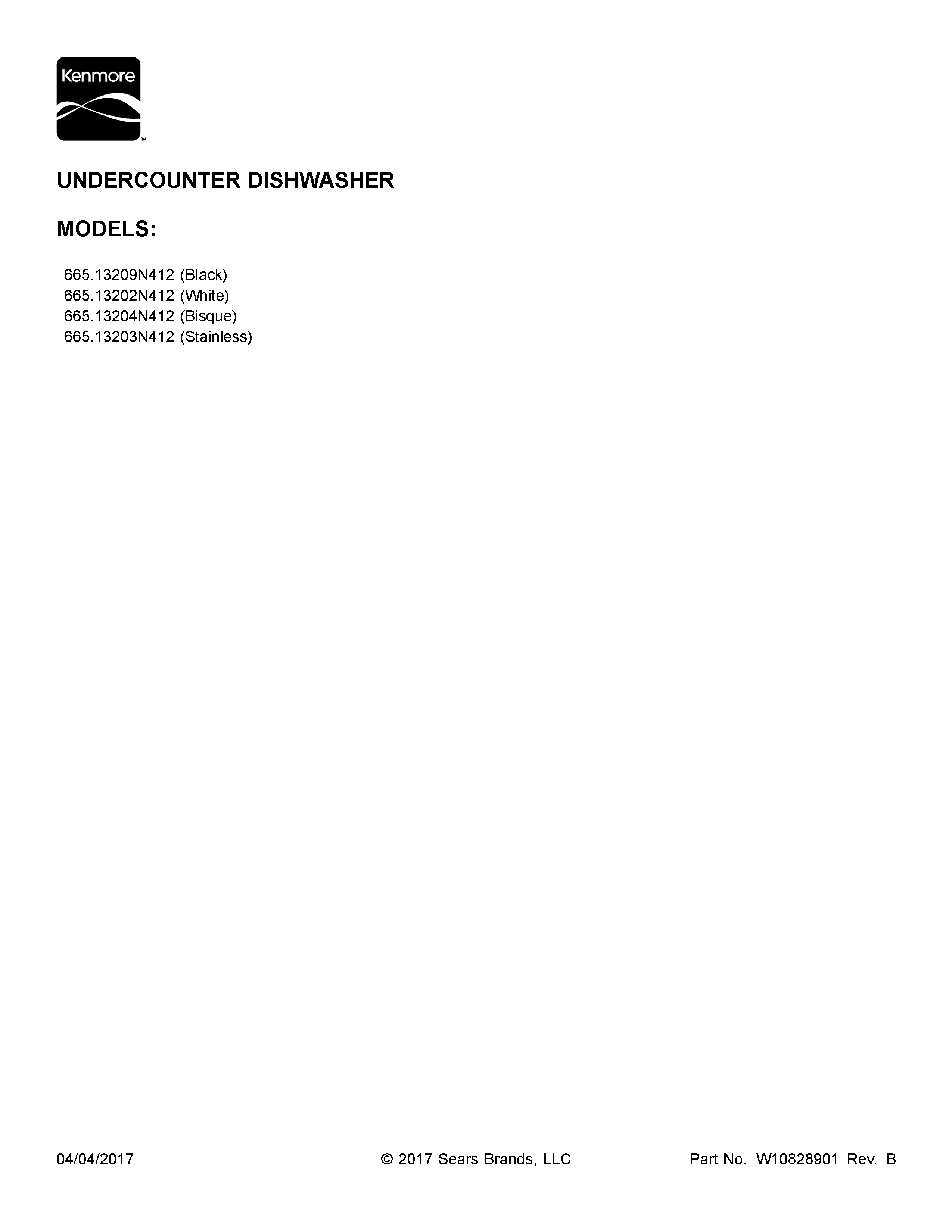Kenmore 66513204N412 cover sheet diagram