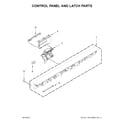 Kenmore 66514562N611 control panel and latch parts diagram