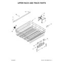 Kenmore 66514562N611 upper rack and track parts diagram