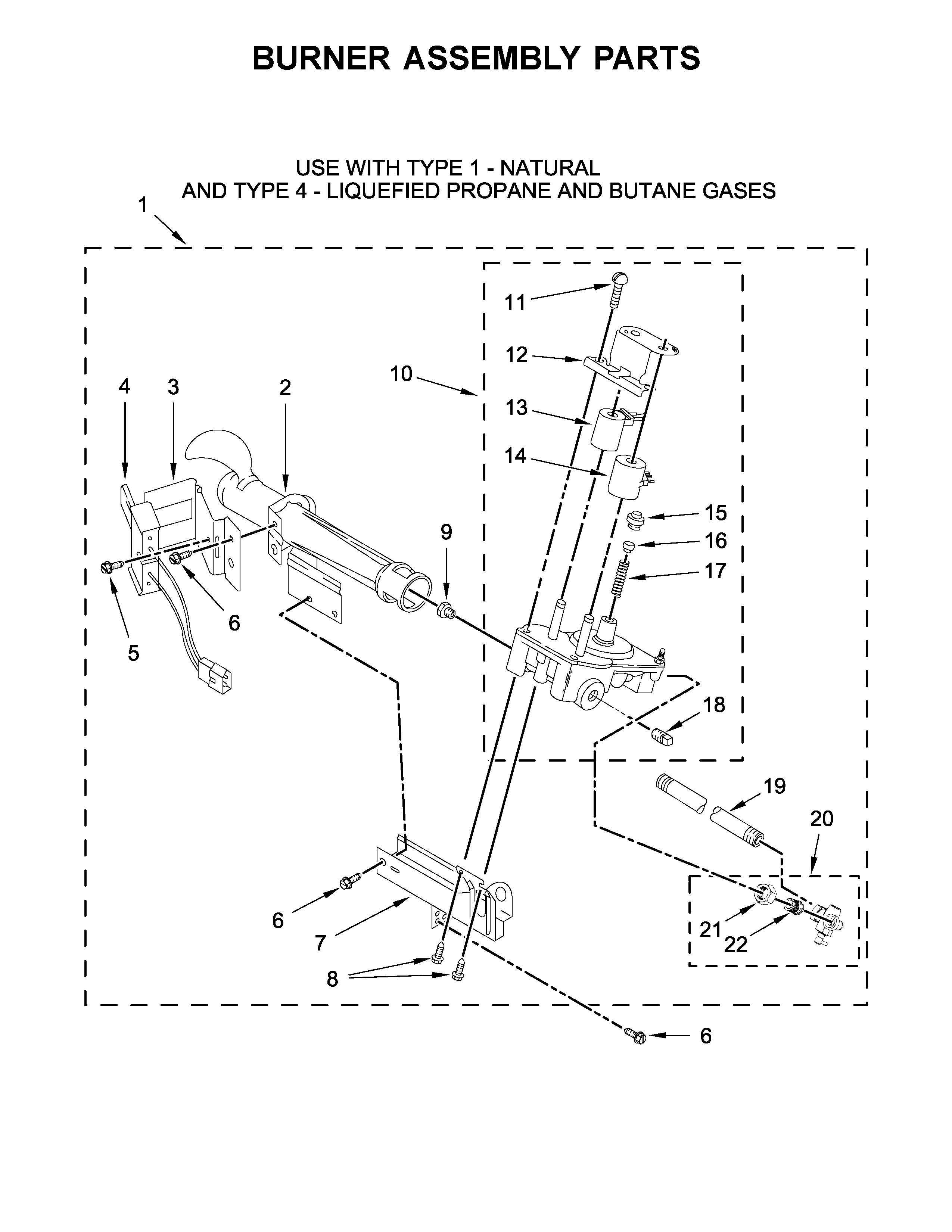 Kenmore 11077022710 burner assembly parts diagram