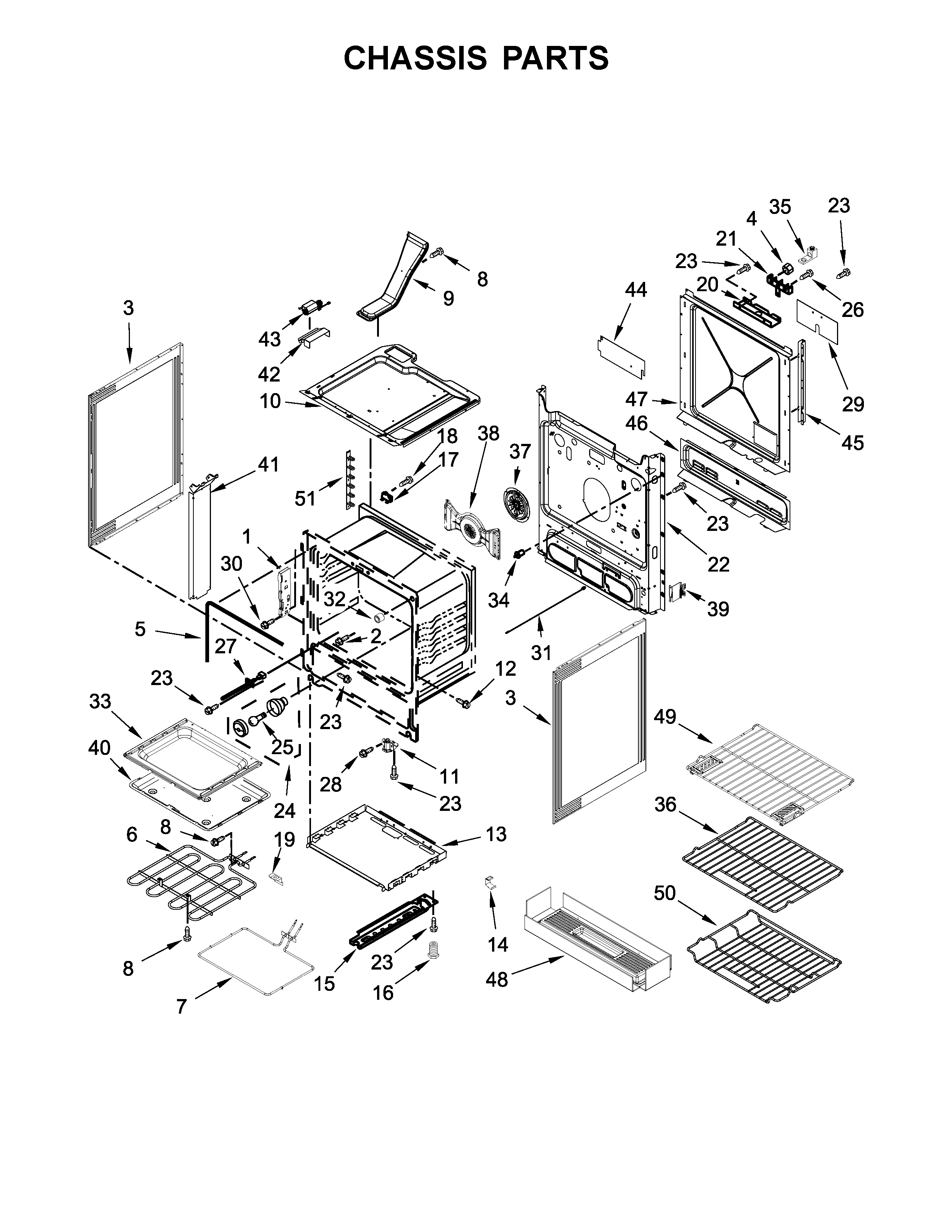 Kenmore Elite 66495223711 chassis parts diagram