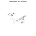 Kenmore 66514542N710 control panel and latch parts diagram