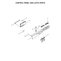 Kenmore 66514573N612 control panel and latch parts diagram
