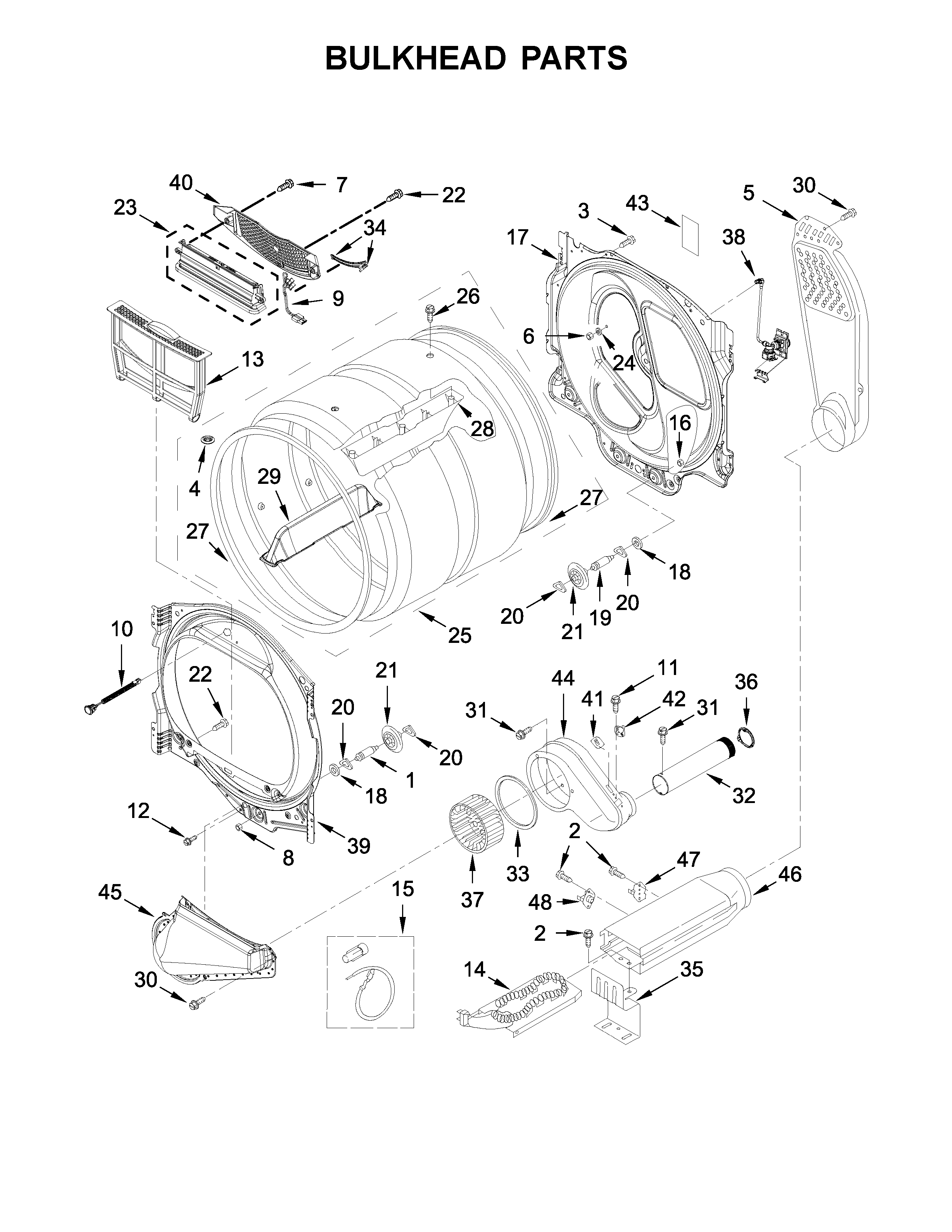 Kenmore 11069132414 bulkhead parts diagram
