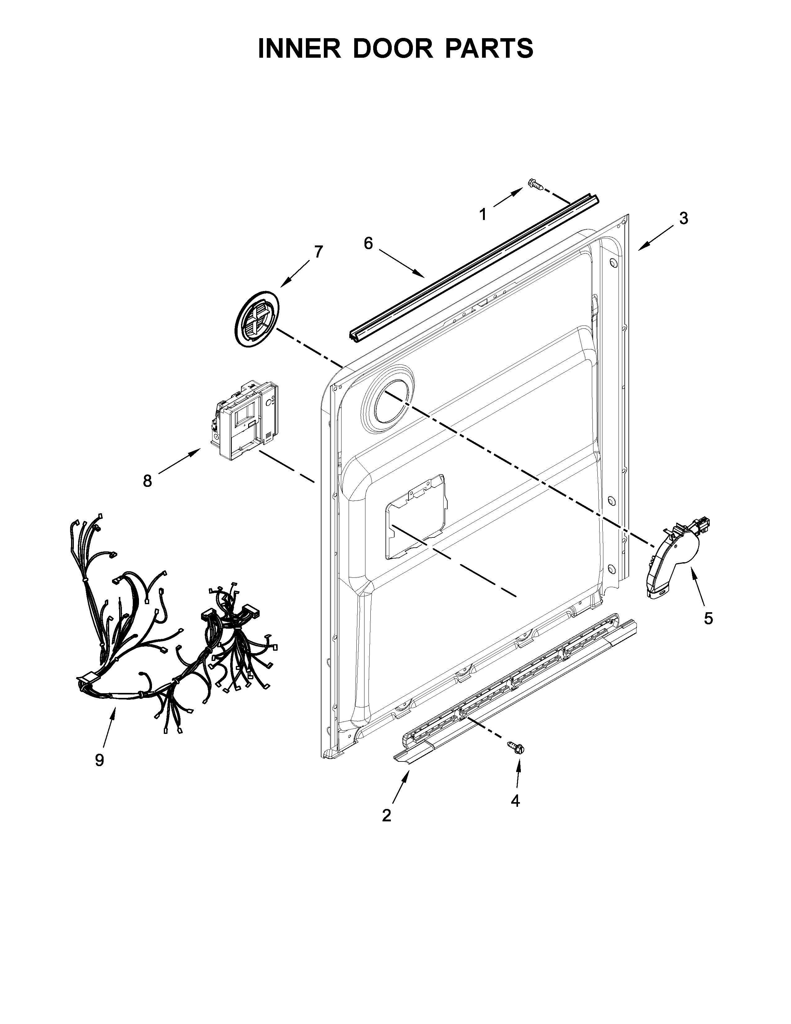 Kenmore 66513223N414 inner door parts diagram
