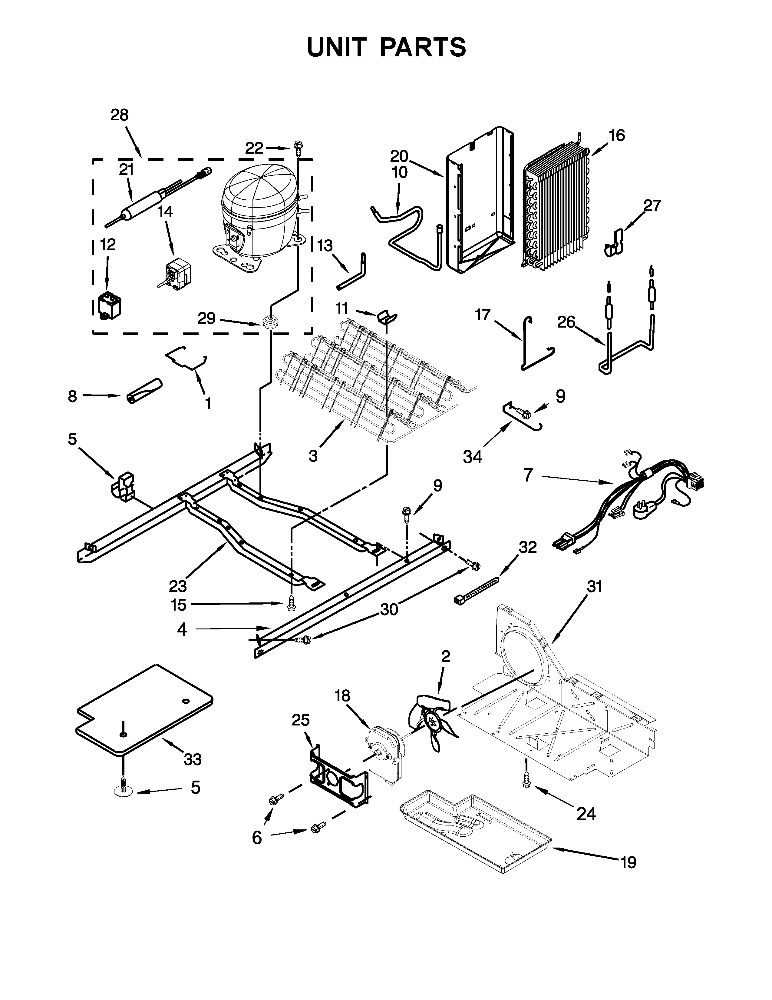Kenmore 10641173710 unit parts diagram