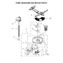 Kenmore Elite 66514713N710 pump, washarm and motor parts diagram