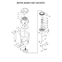Kenmore 11027132413 motor, basket and tub parts diagram