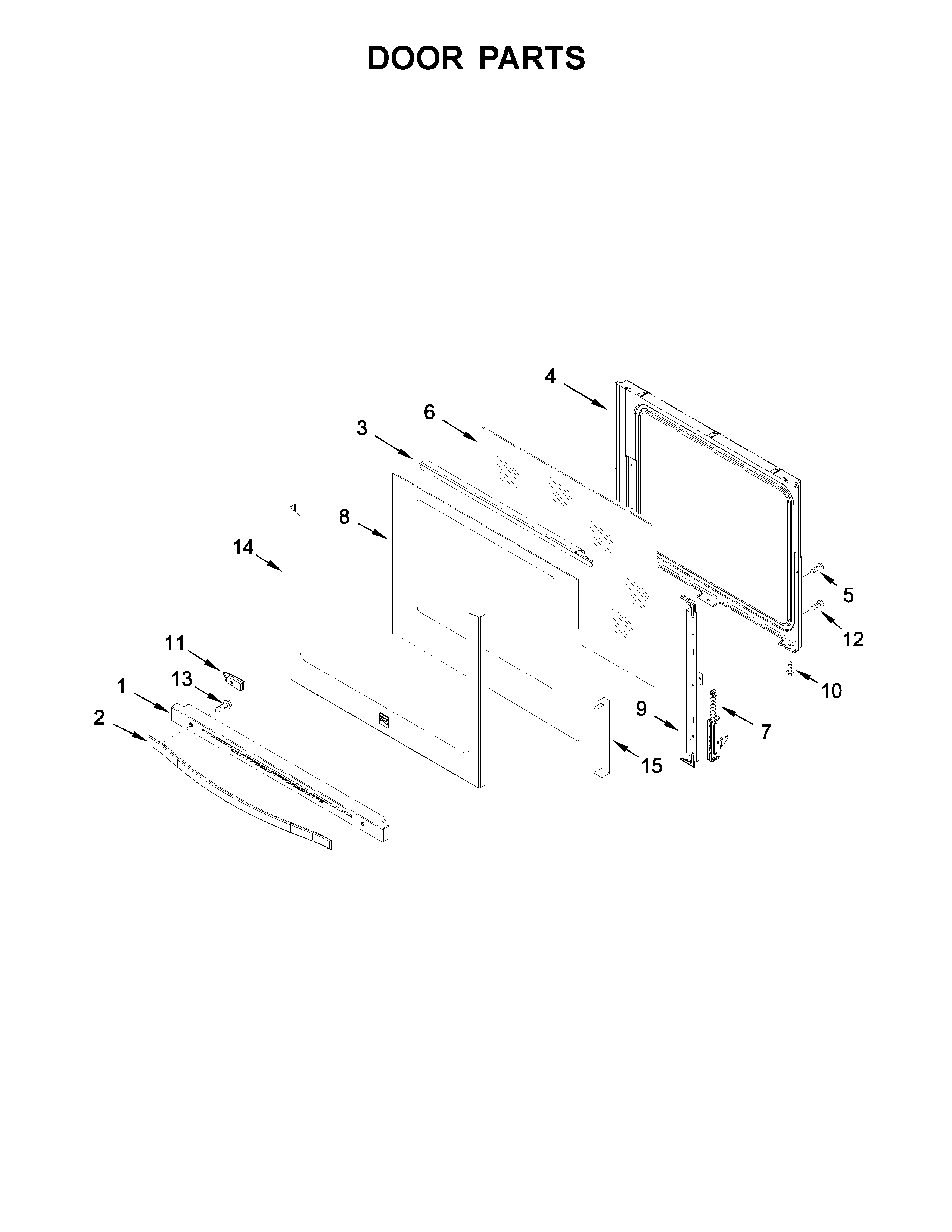 Kenmore 664C95123610 door parts diagram