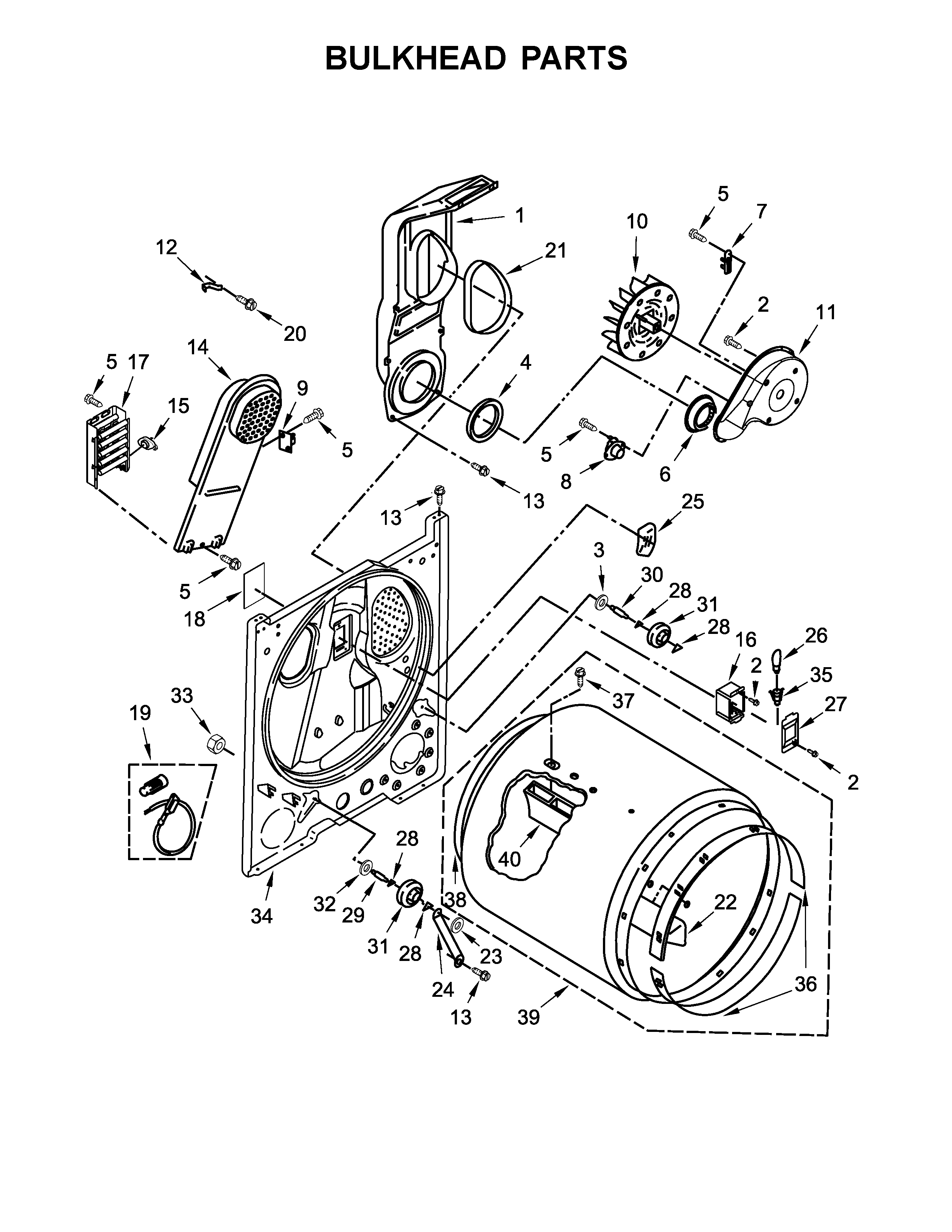 Kenmore 11065132411 bulkhead parts diagram