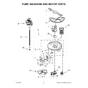 Kenmore 66514545N711 pump, washarm and motor parts diagram