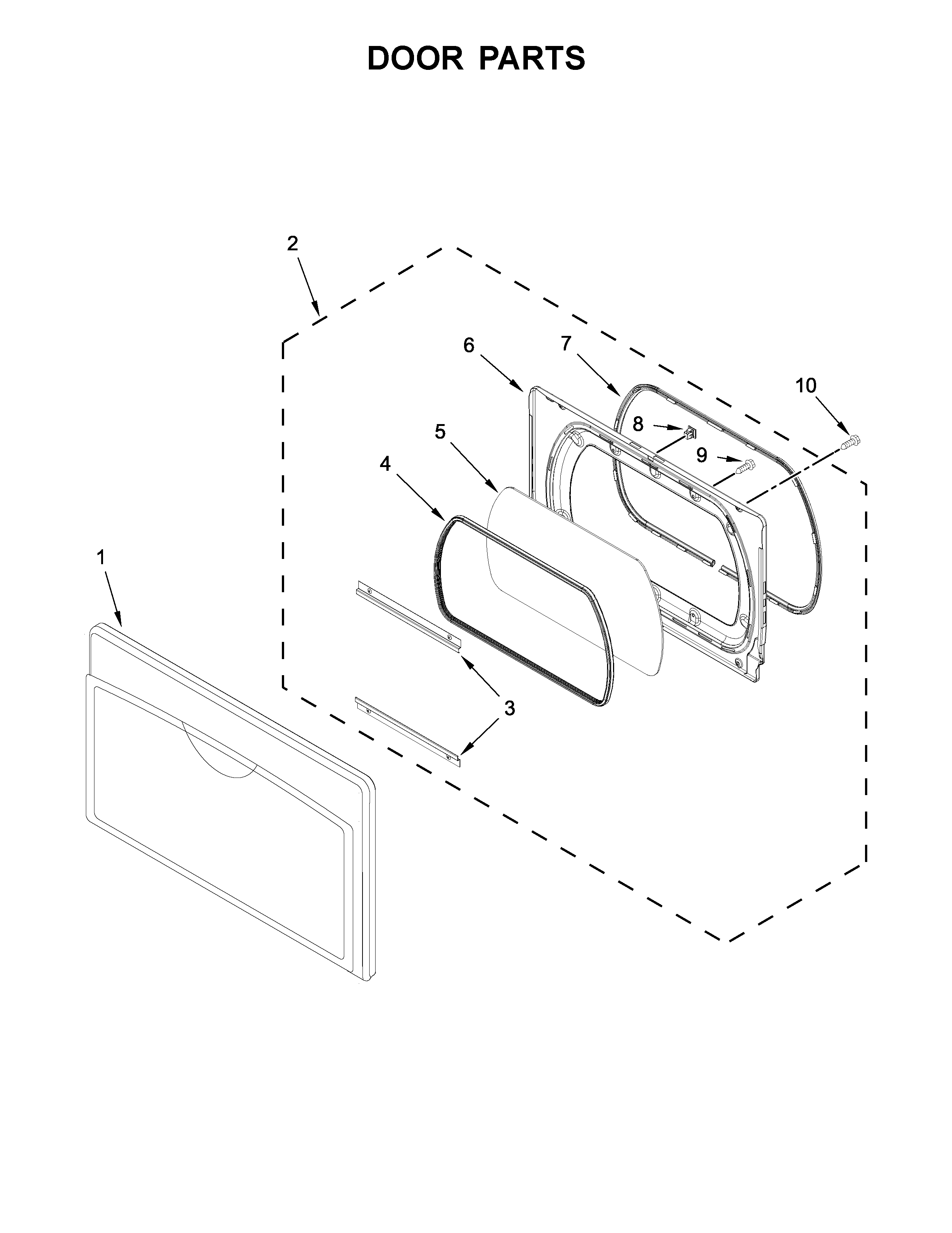 Kenmore 11070372710 door parts diagram