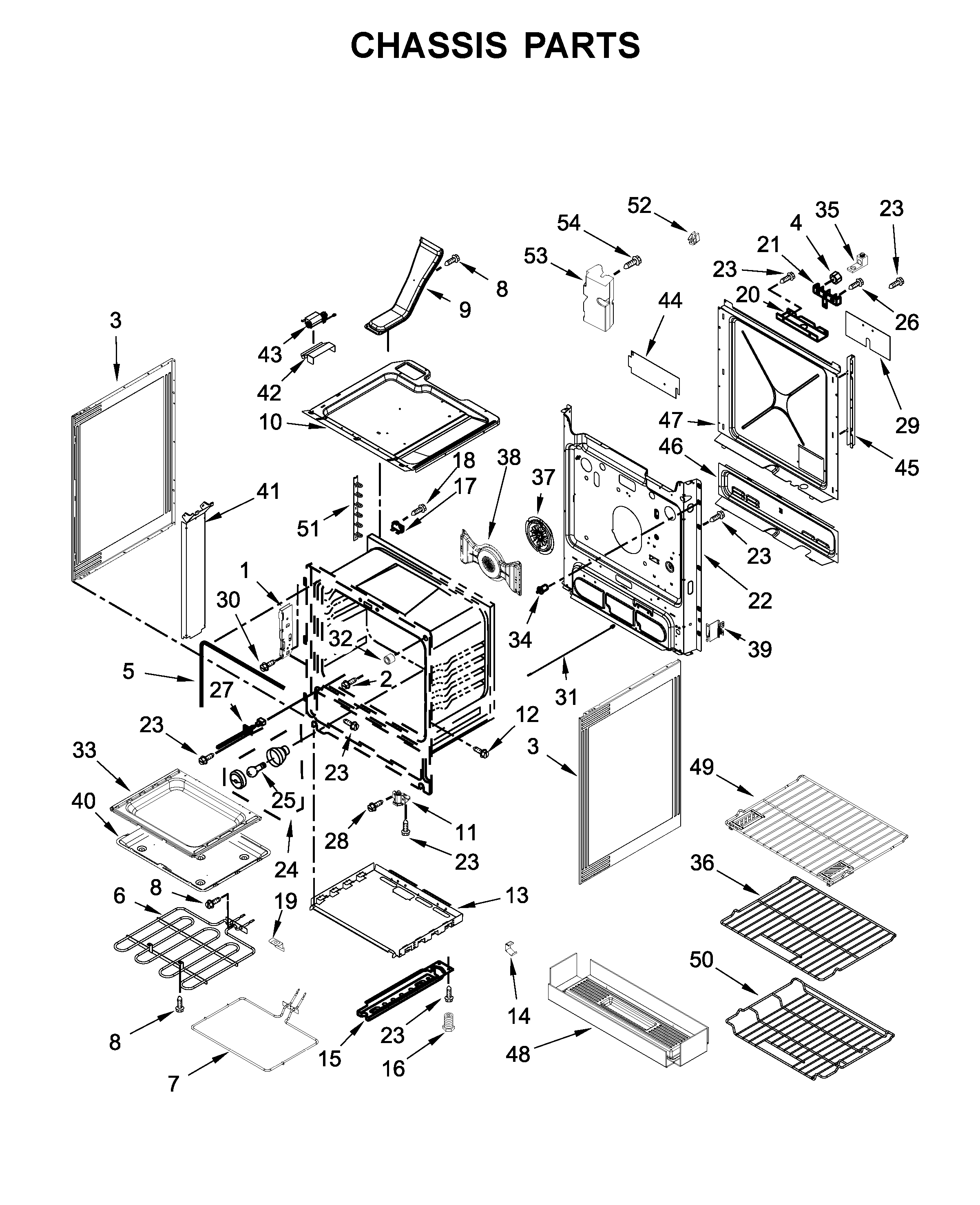 Kenmore Elite 66495223712 chassis parts diagram