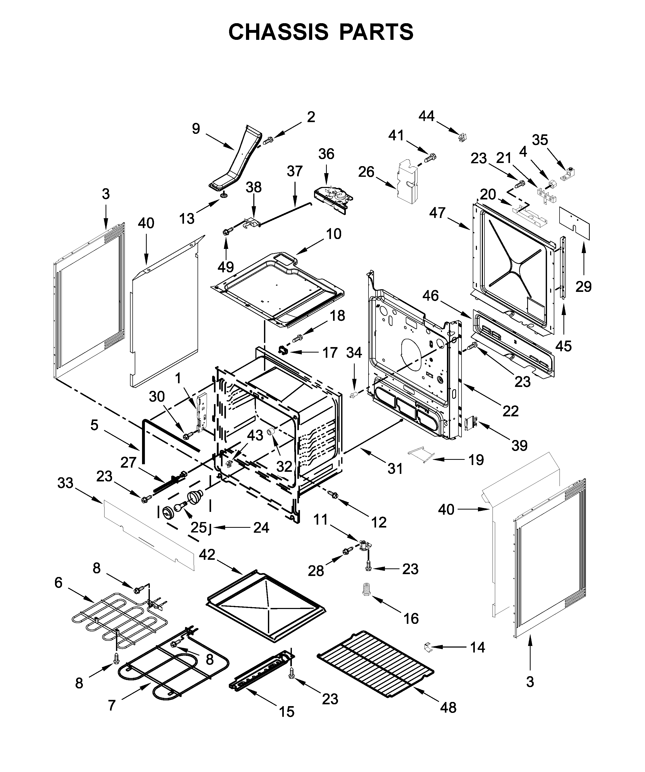 Kenmore 66495113612 chassis parts diagram