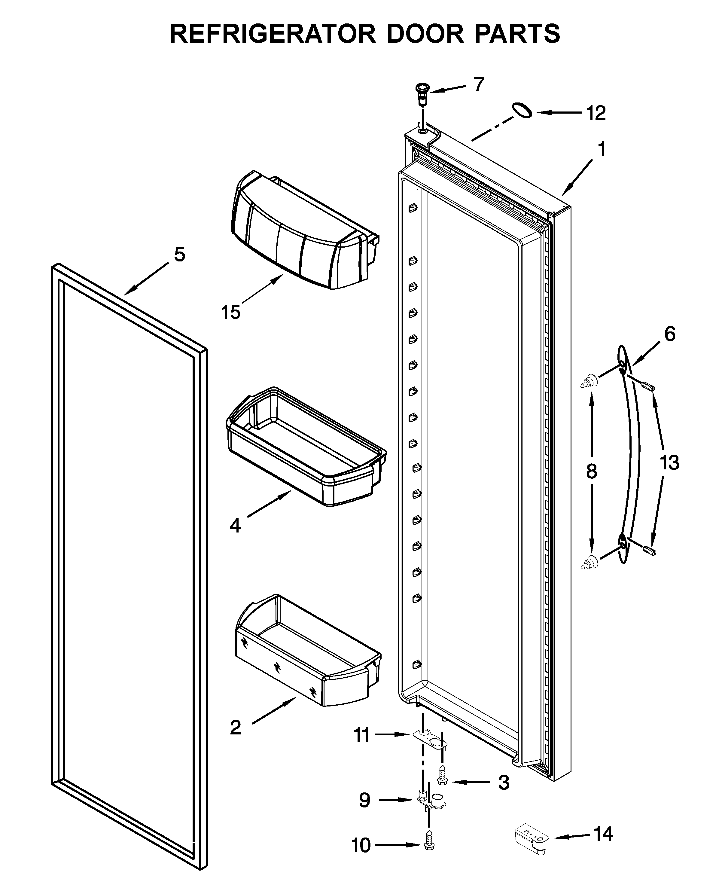 Kenmore 10651783413 refrigerator door parts diagram