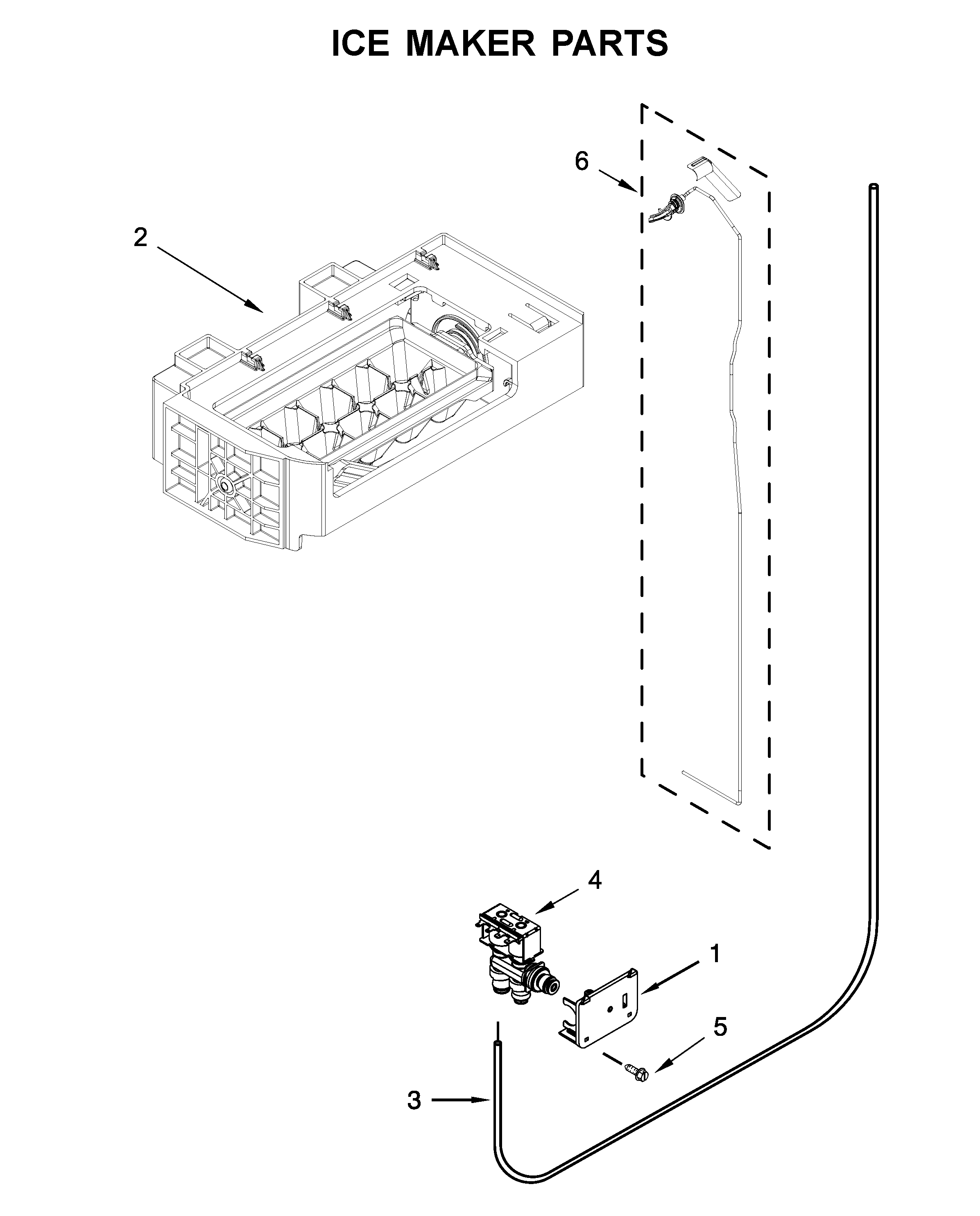 Kenmore 10651783413 ice maker parts diagram