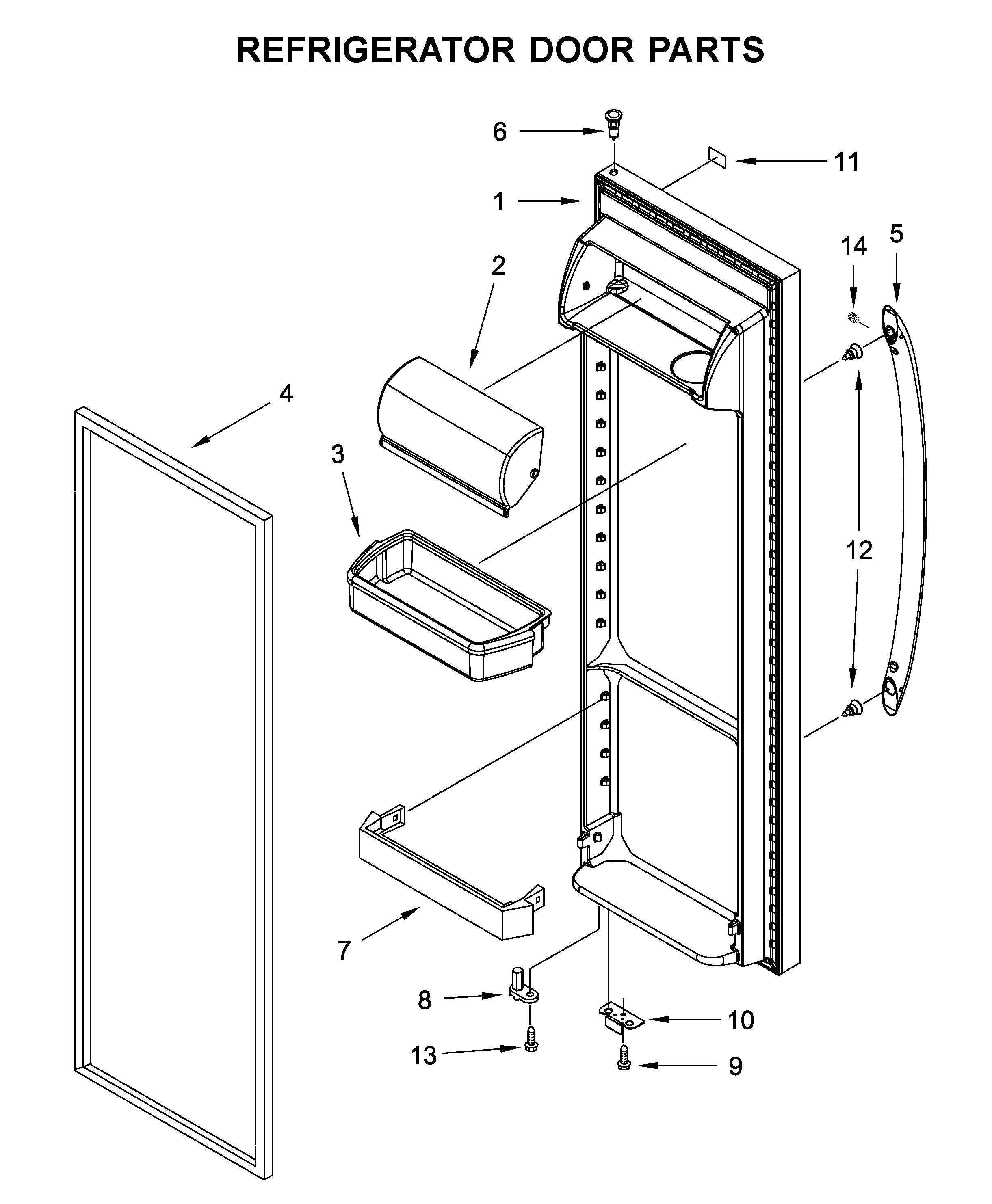Kenmore 10651729410 refrigerator door parts diagram