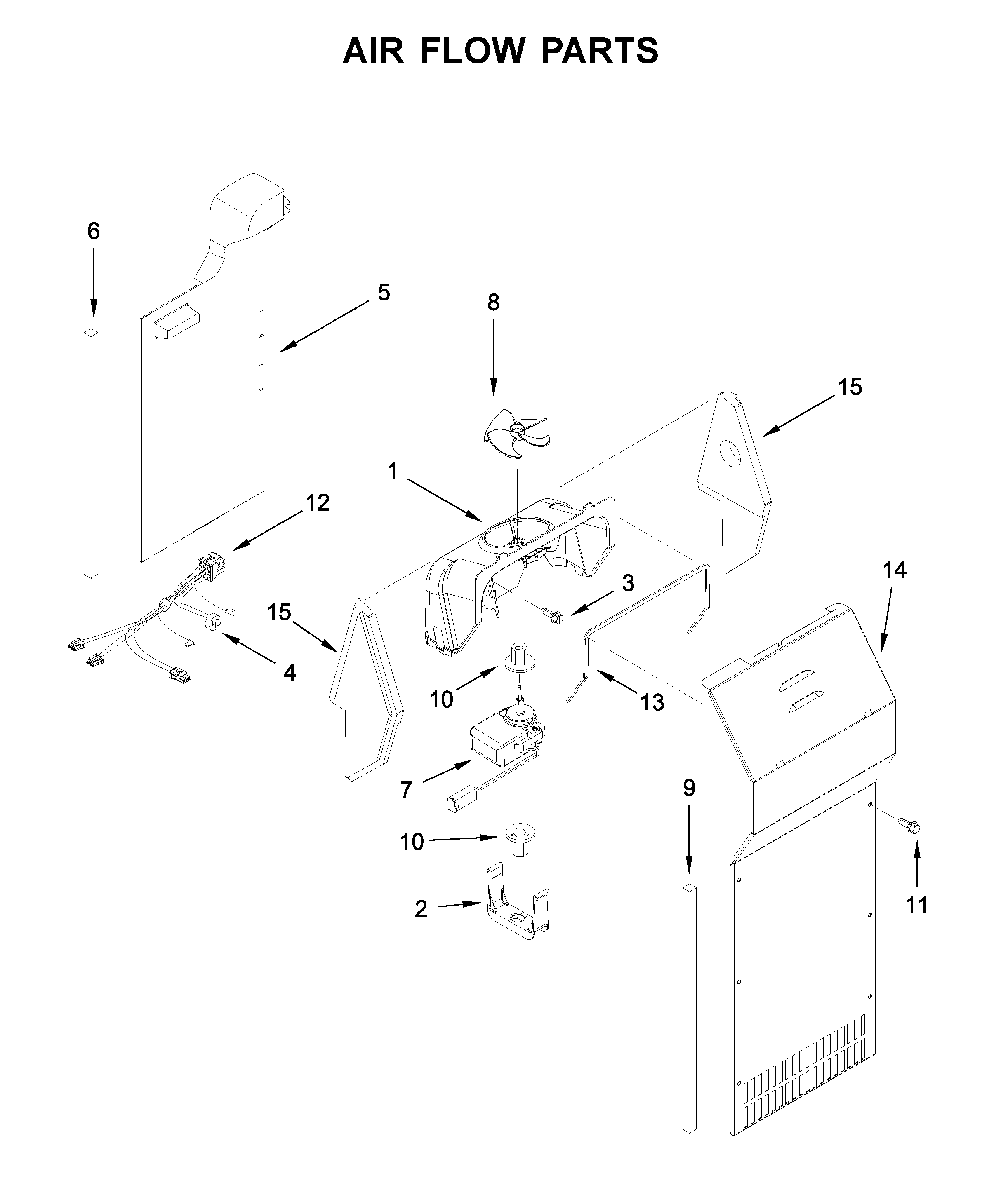 Kenmore 10651729410 air flow parts diagram