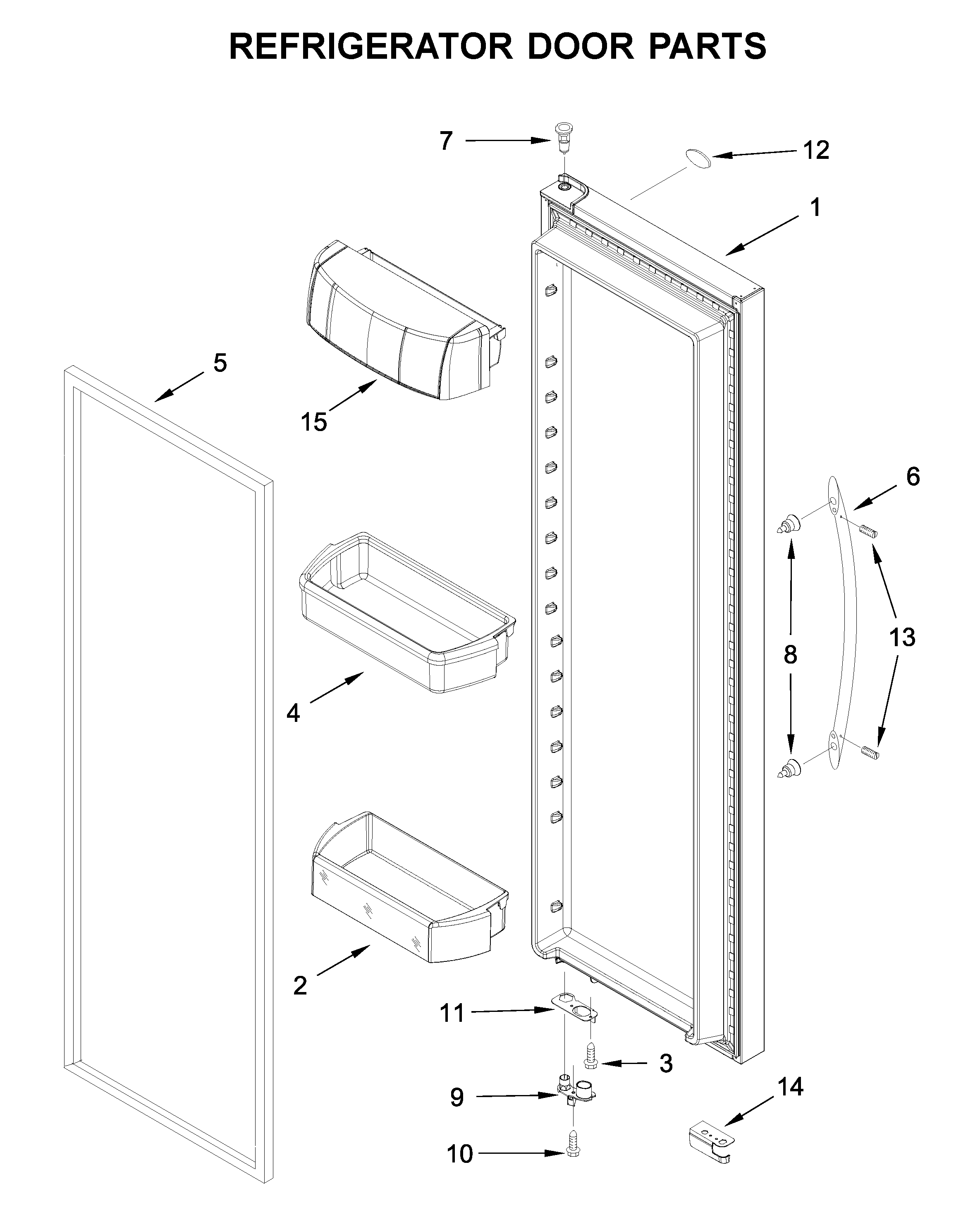 Kenmore 10651789414 refrigerator door parts diagram