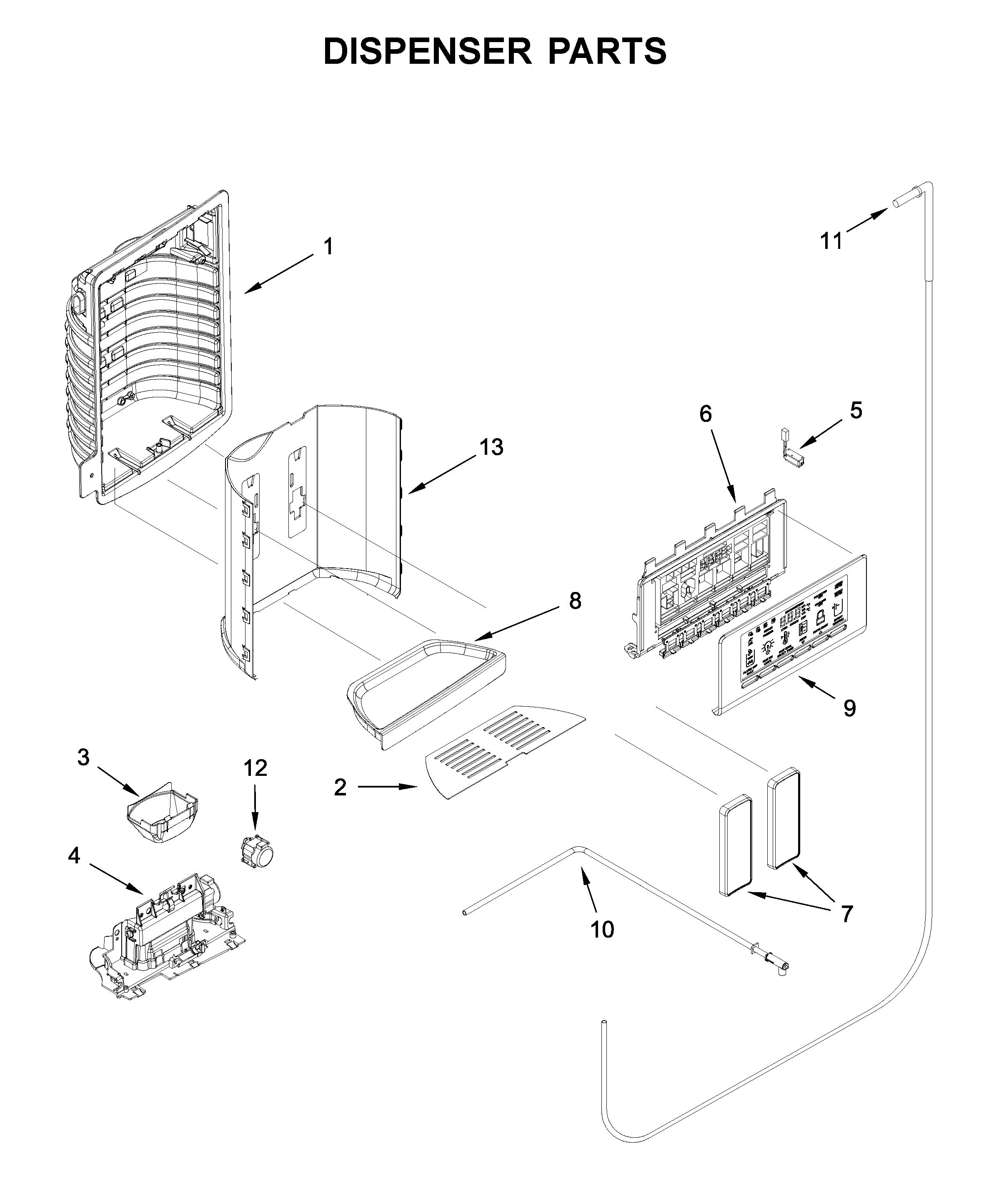 Kenmore 10651789414 dispenser parts diagram