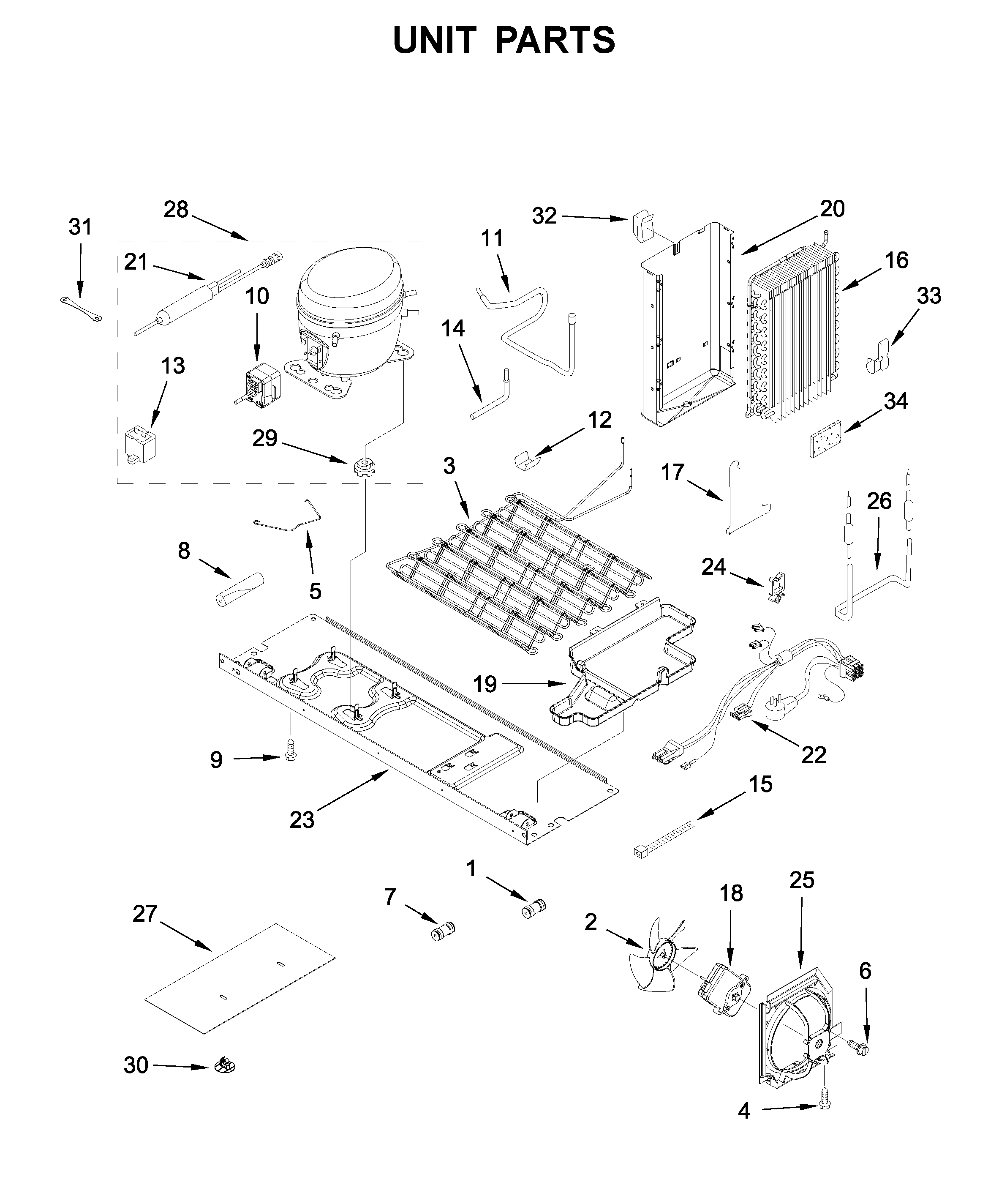 Kenmore 10651789414 unit parts diagram