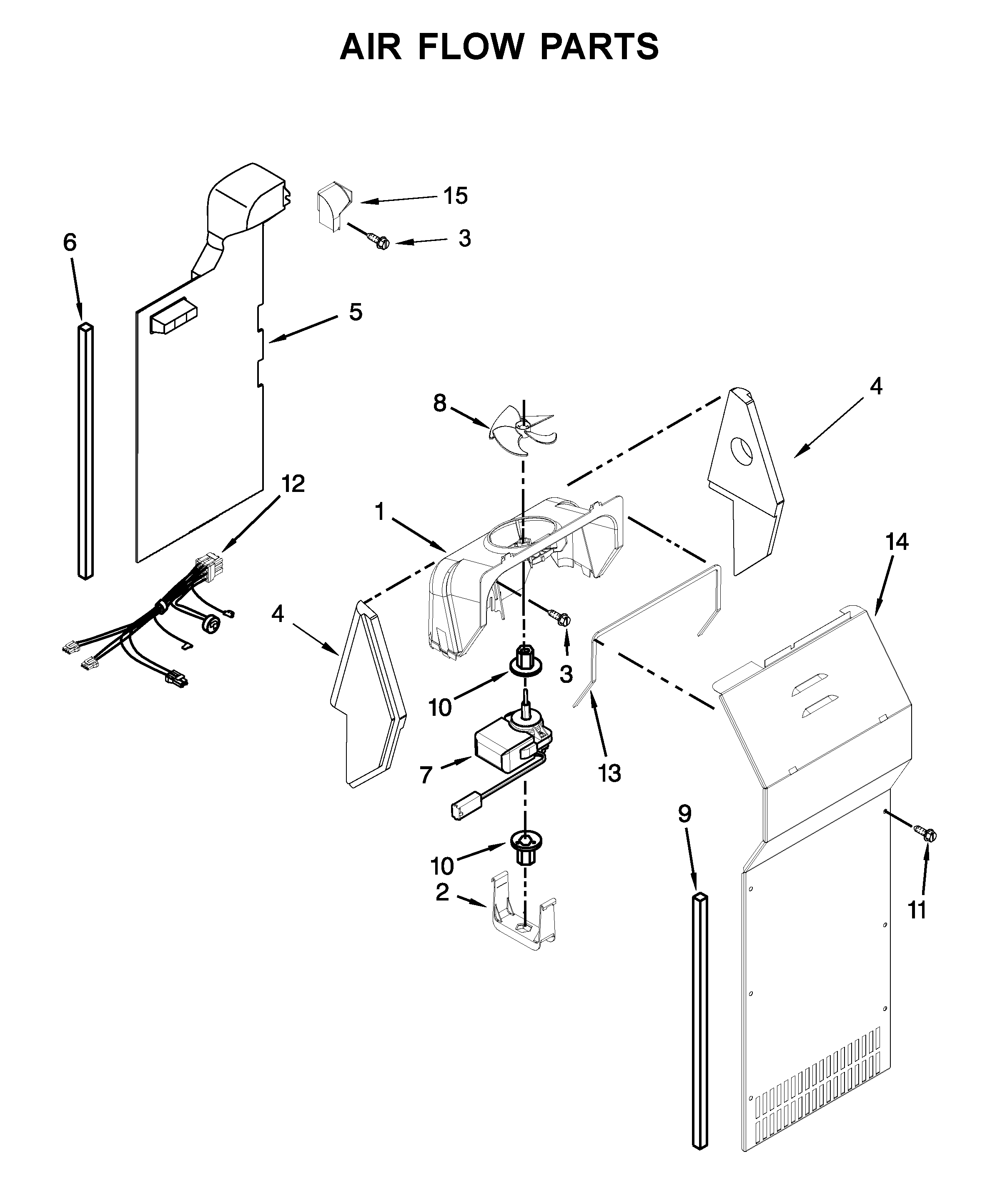 Kenmore 10641132710 air flow parts diagram