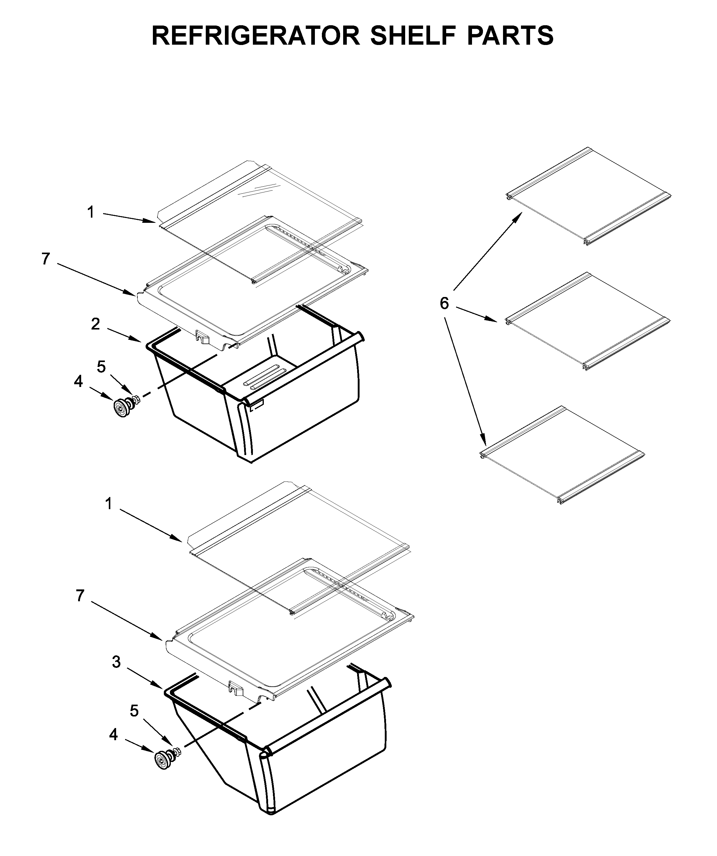 Kenmore 10650043710 refrigerator shelf parts diagram